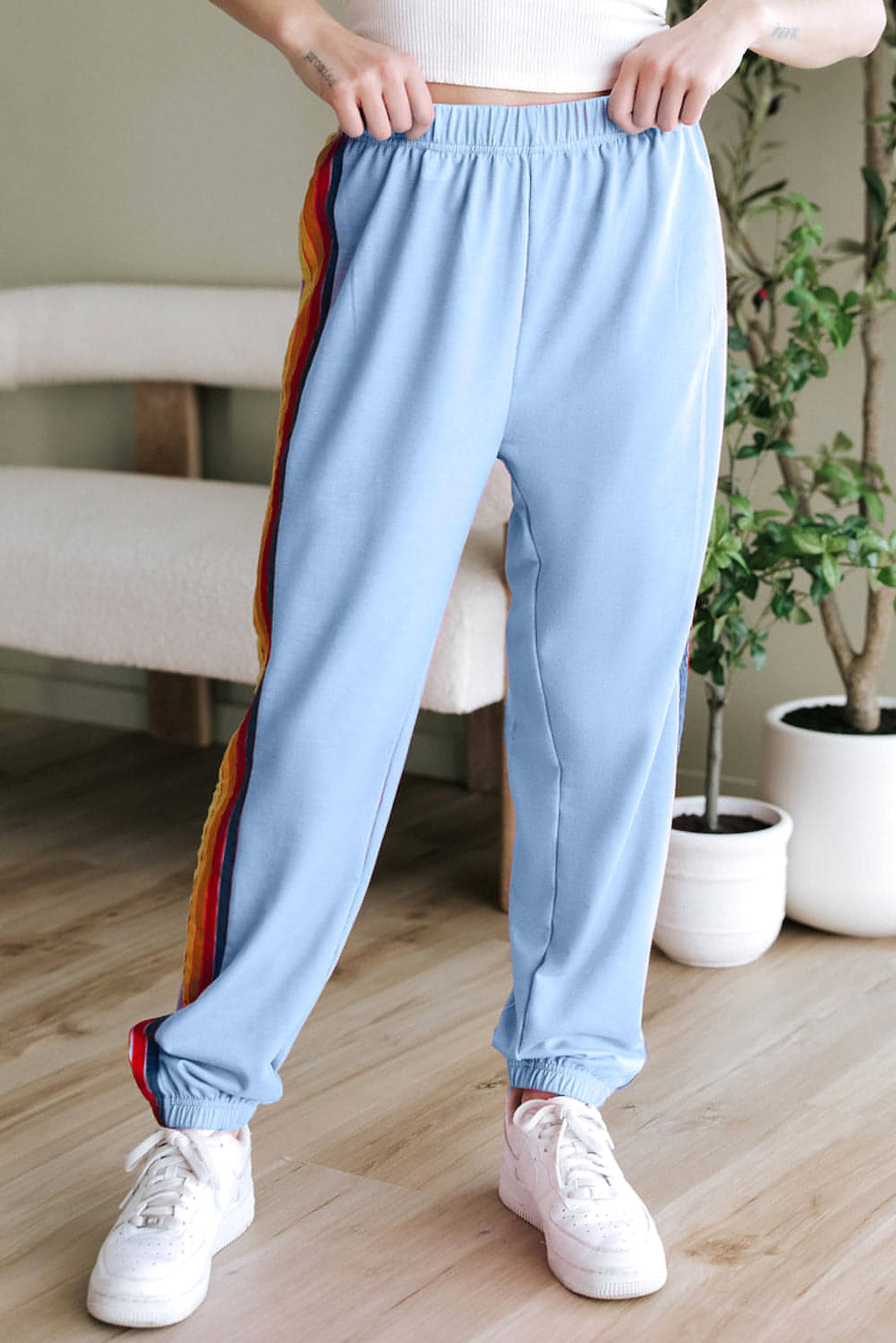 Light Blue Counting Rainbows High Waist Sweatpants - enhanced image 11