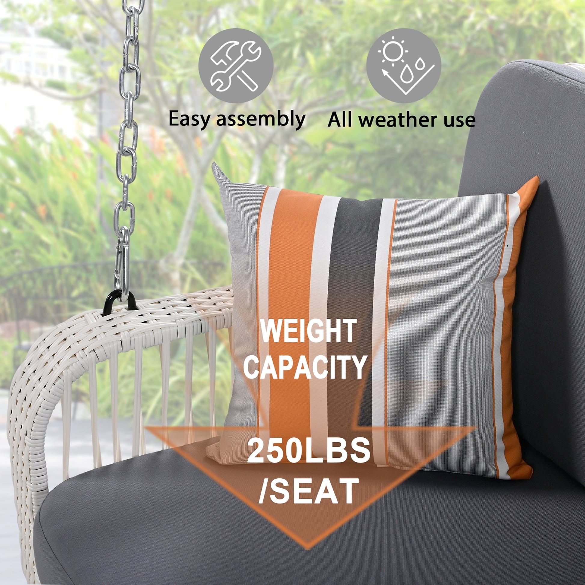 LuneluX – GO² Swing | Gartenlounge - Hängebank für 2 Personen (Grey-White) - enhanced image 11