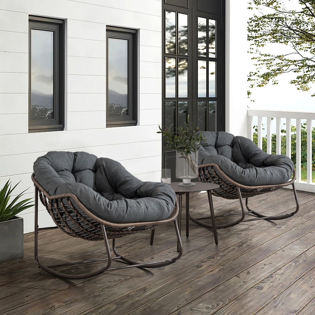 LuneluX_Home – Outdoor Rocking Lounge Chair with Cushion (Grey) - enhanced image 11