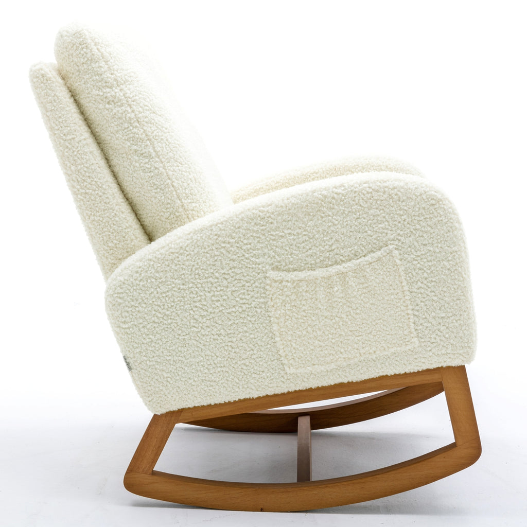 LuneluX_Home – "White Teddy" Rocking Lounge Chair - enhanced image 11
