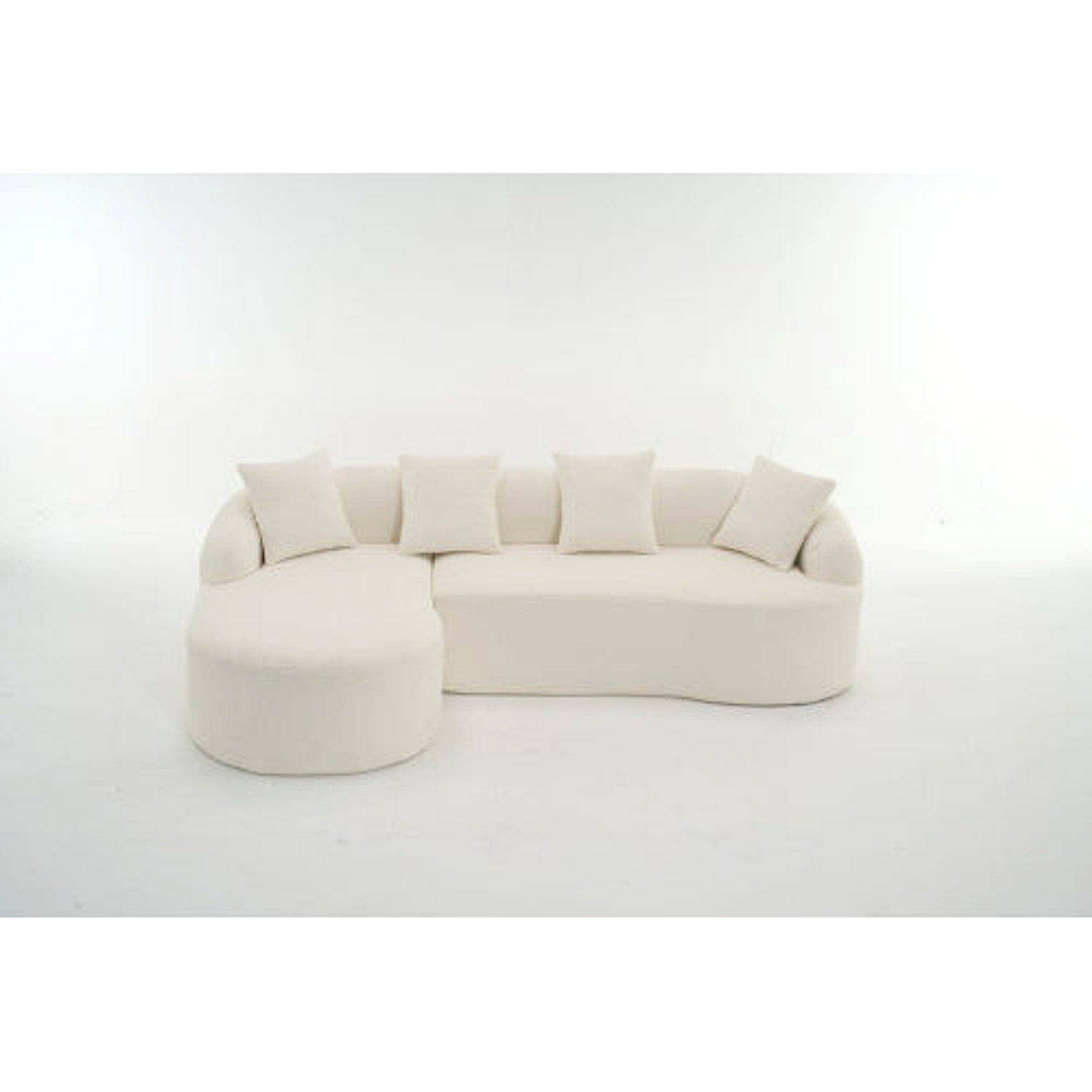 LuxeForm™ – Grey Compression Sofa with Chaise Lounge & 4 Pillows (US Warehouse) - enhanced image 11