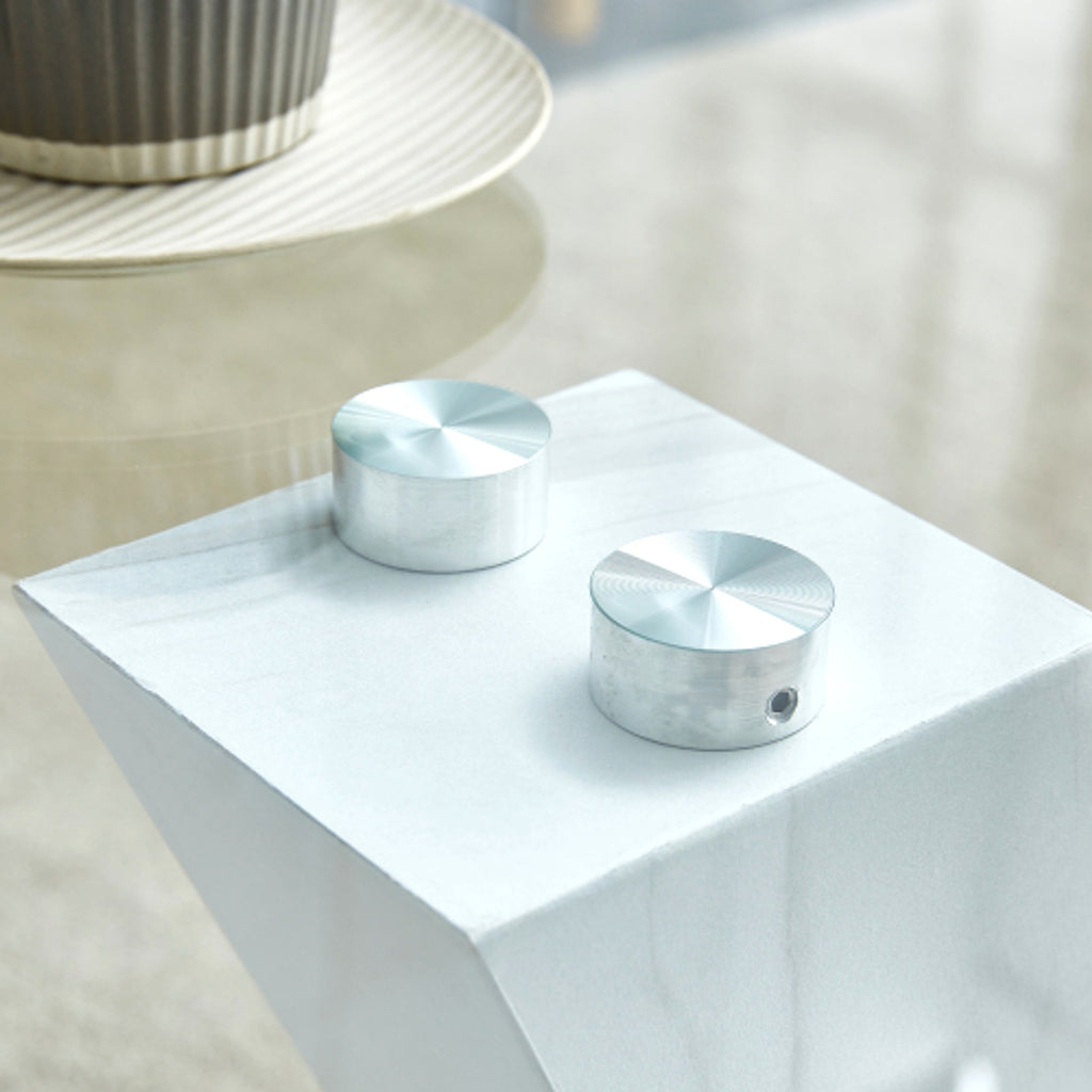 LuxeGlass™ – Modern Minimalist Coffee Table with Tempered Glass Top & Silver Pillars (US Warehouse) - enhanced image 11