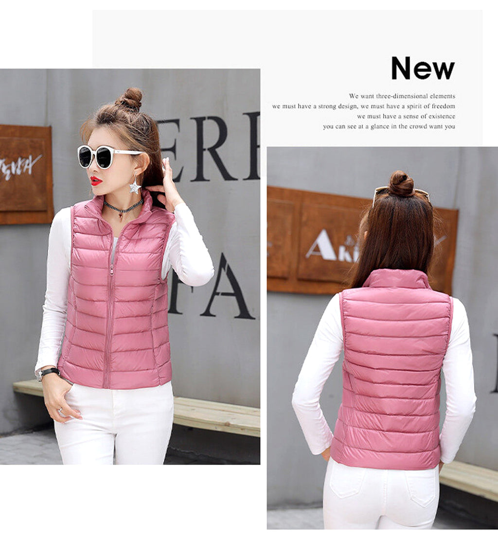 Men's And Women's Vest Coat Short Light Vest Stand Collar Top - enhanced image 11