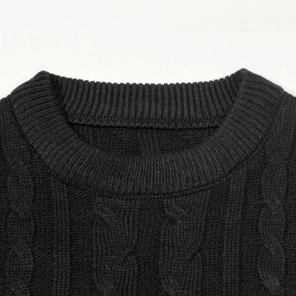 Men's Casual Color Block Long Sleeve Cable Knit Pullover Sweater - enhanced image 11
