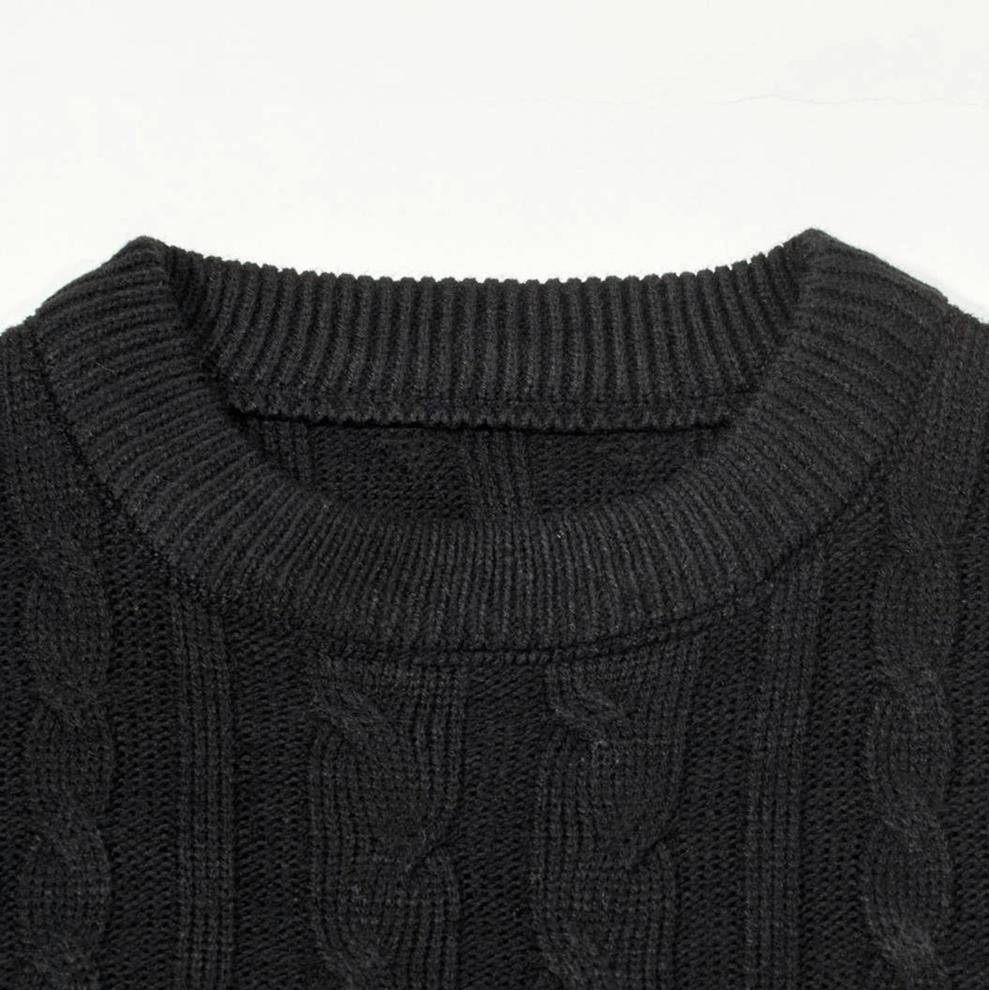 Men's Casual Color Block Long Sleeve Cable Knit Pullover Sweater - enhanced image 11