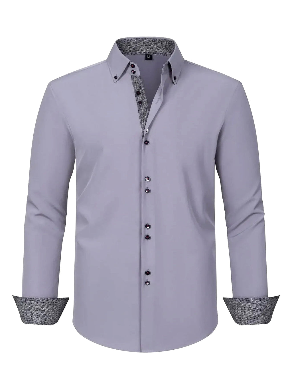 Men's Full Size Button-Down Casual Shirt with Contrast Cuffs Plus Size - enhanced image 11