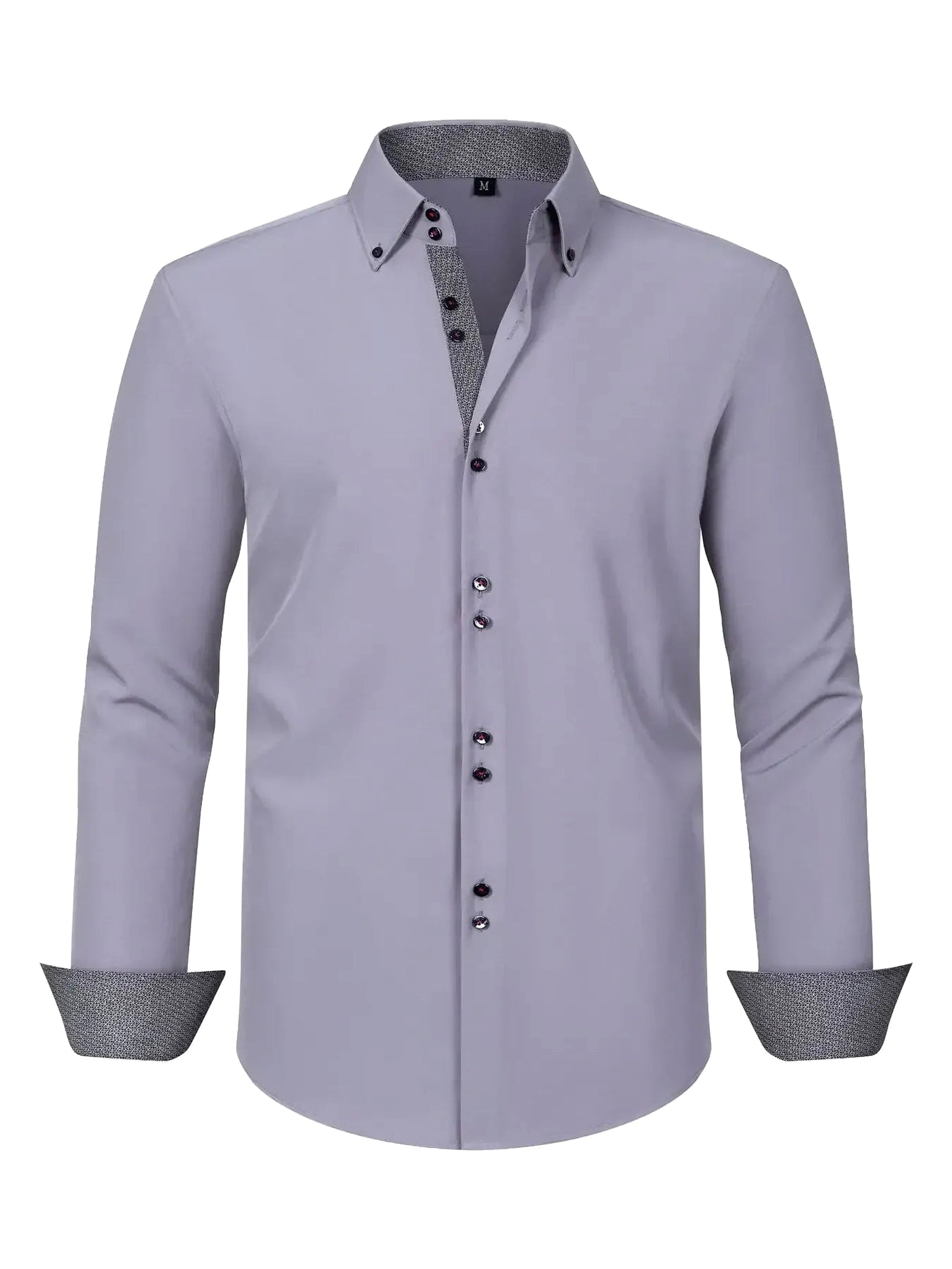 Men's Full Size Button-Down Casual Shirt with Contrast Cuffs Plus Size - enhanced image 11