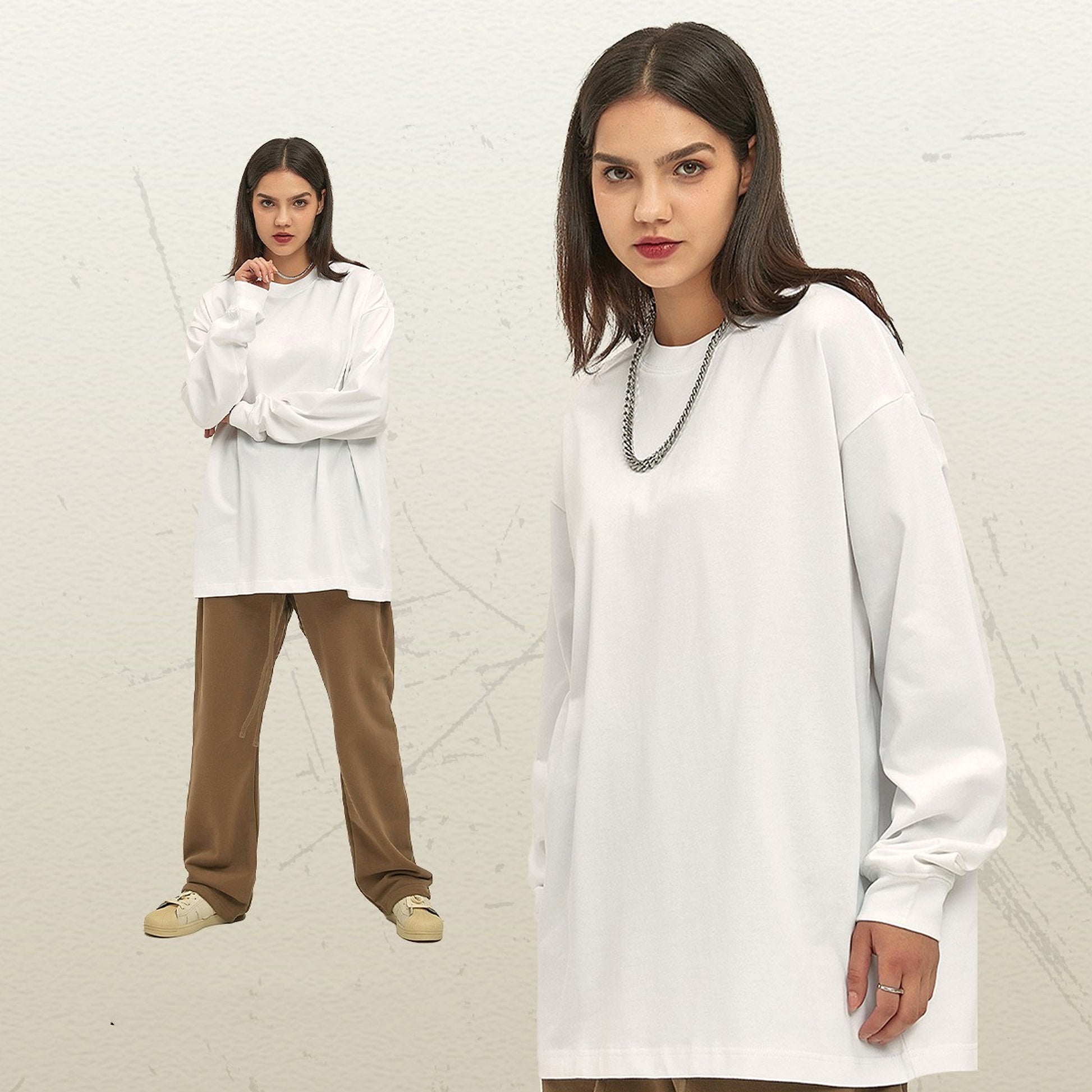 Men's Loose Long-sleeved T-shirt Top - enhanced image 11