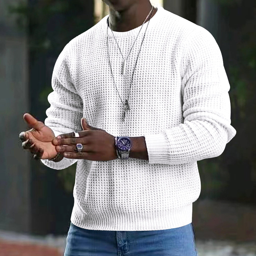 Men's New Youth Round Neck Long Sleeve Pullover Sweater - enhanced image 11