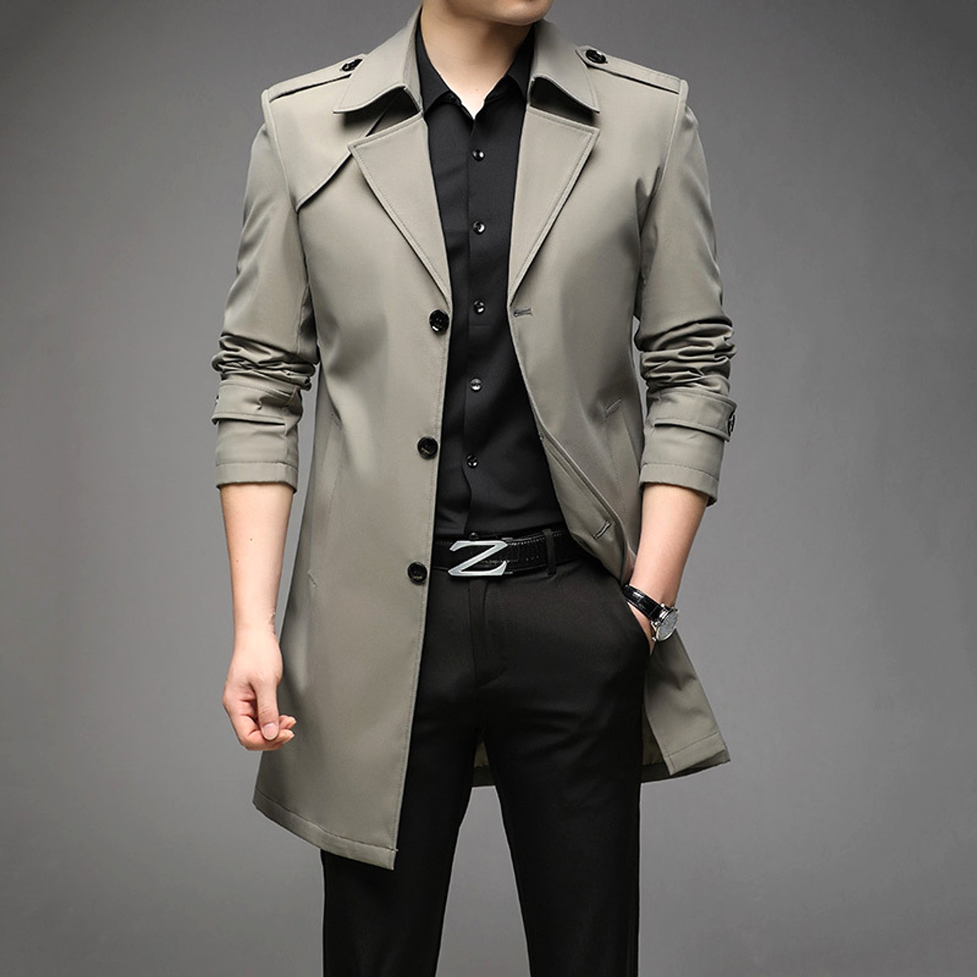 UrbanLayer™ – Mid-Length Trench Coat for Men - enhanced image 11
