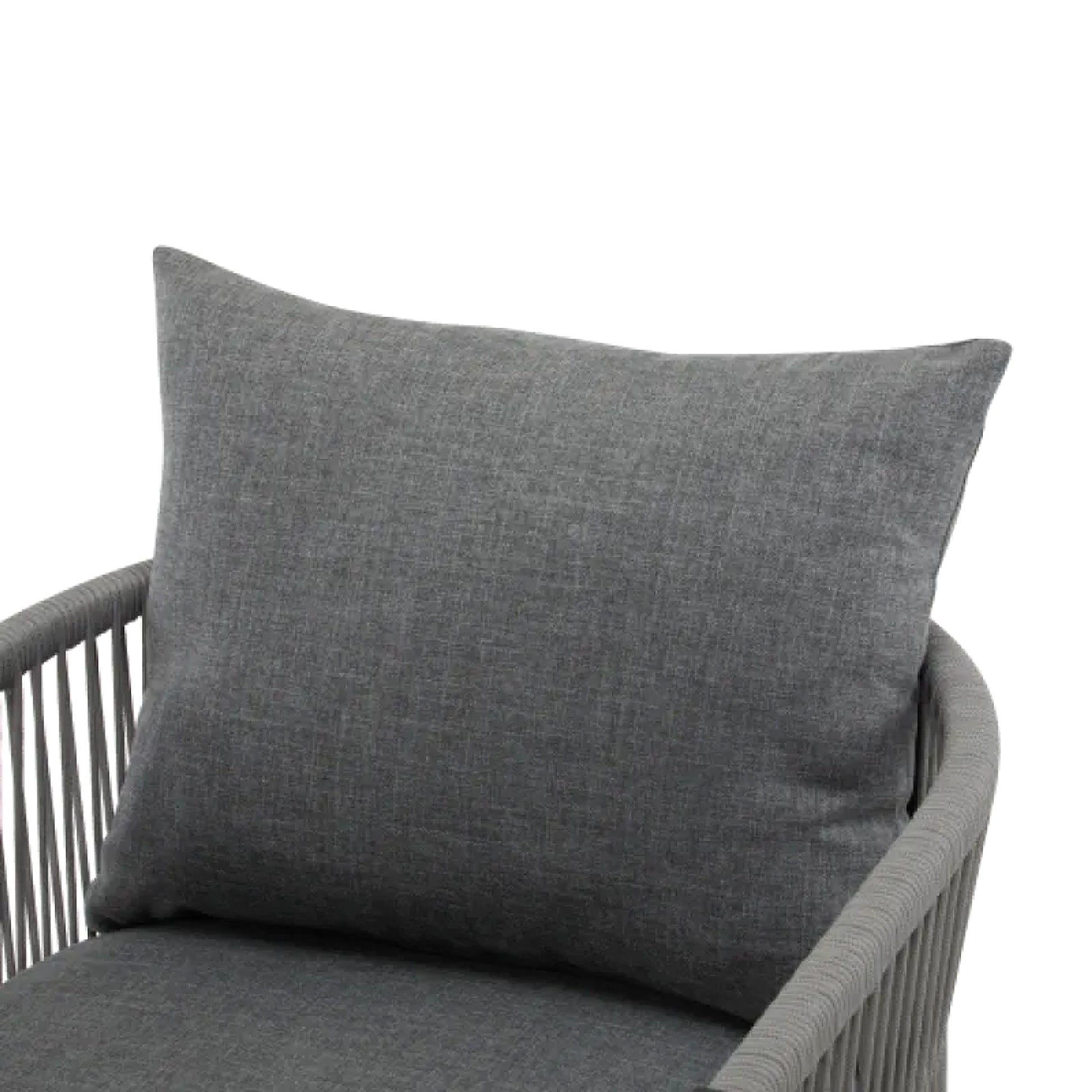 LuneluX_Home – Curved Rope-Weave Lounge Chair (Gray & Natural Beige) - enhanced image 11
