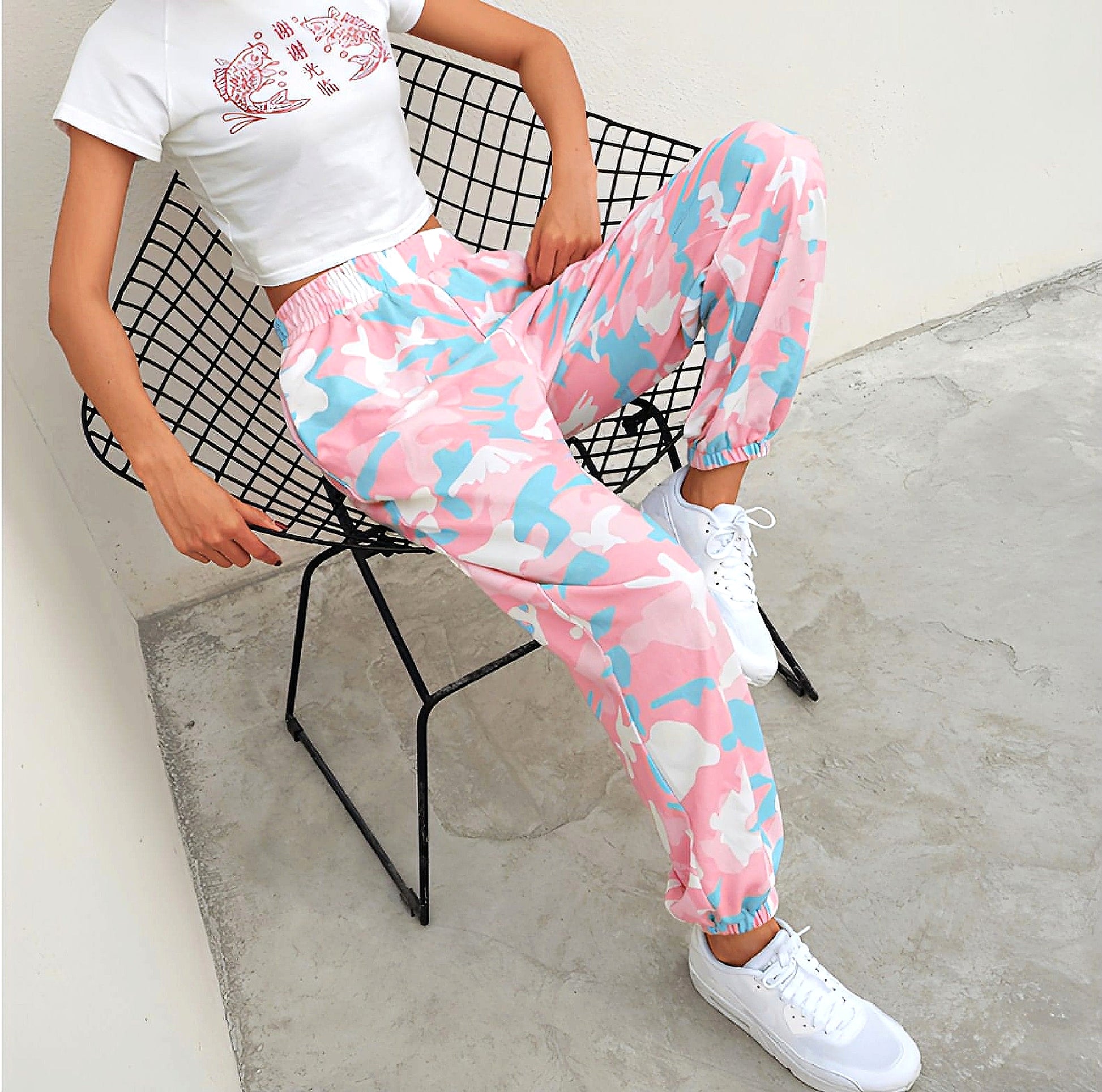 Camouflage Pants Spring High Waist Casual Joggers Elastic Sweatpants Women - enhanced image 11