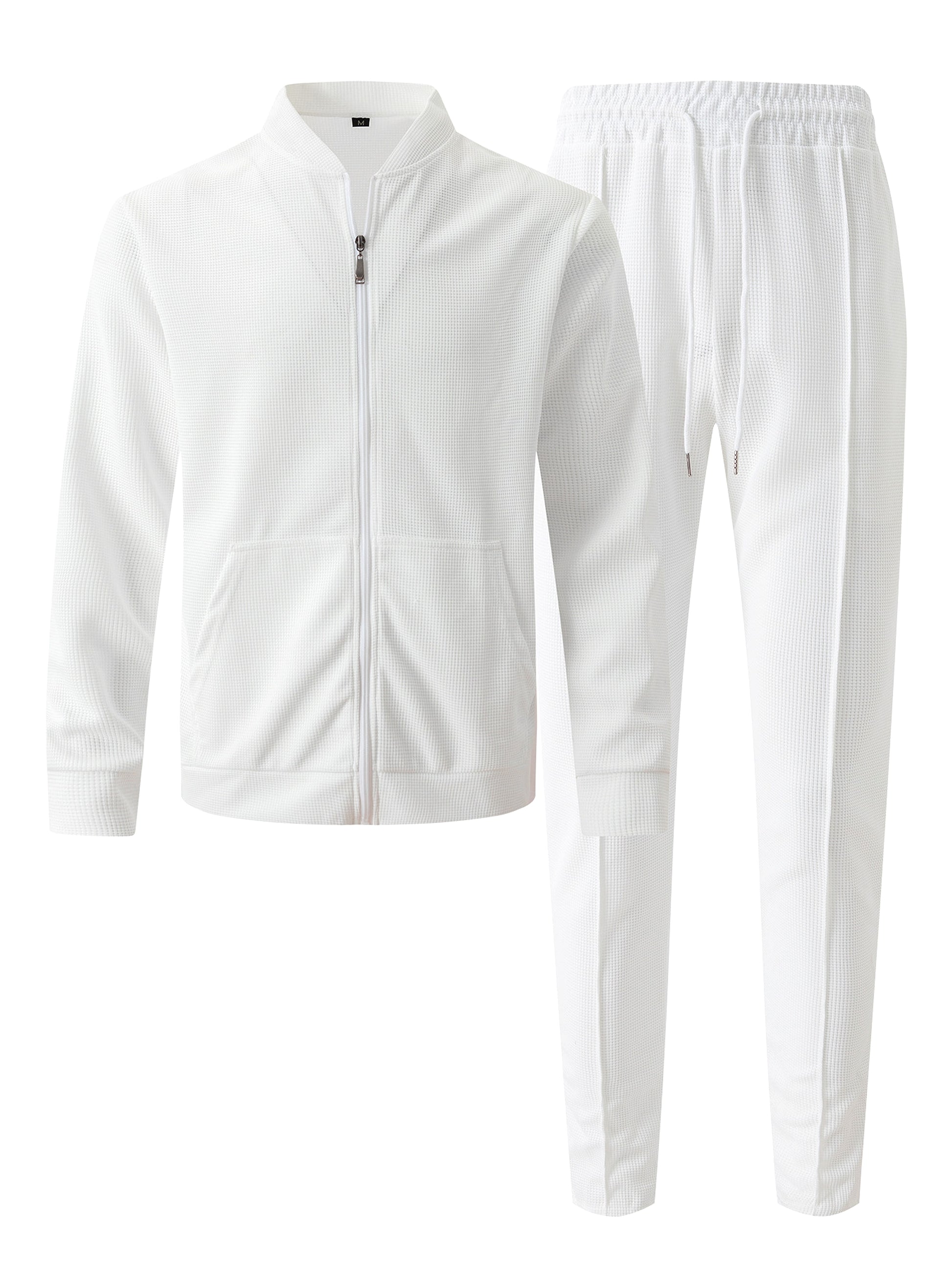 New Waffle Baseball Uniform Pocket Zipper Jacket Coat Set - enhanced image 11