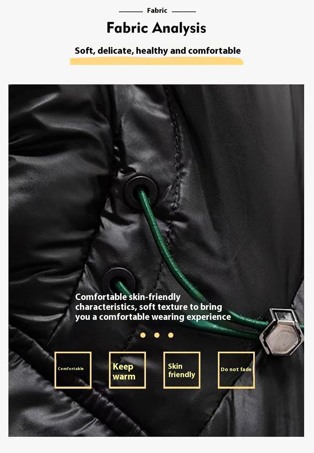 New Winter Down Jacket Men's Duck Down Cold-proof Black Gold Graphene Disposable Hooded Jacket - enhanced image 11