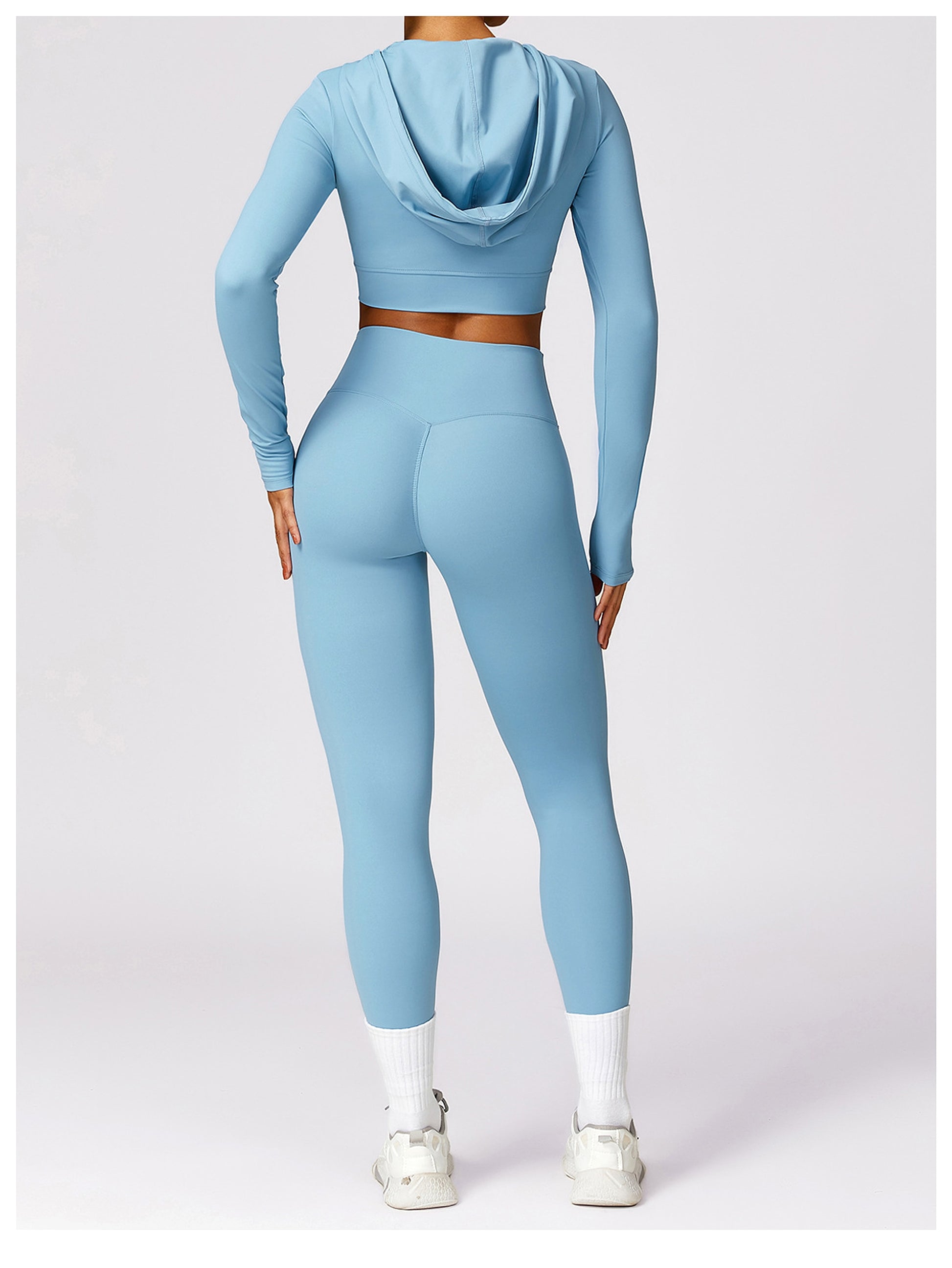 Outdoor Running Hooded Top Yoga Leggings - enhanced image 11
