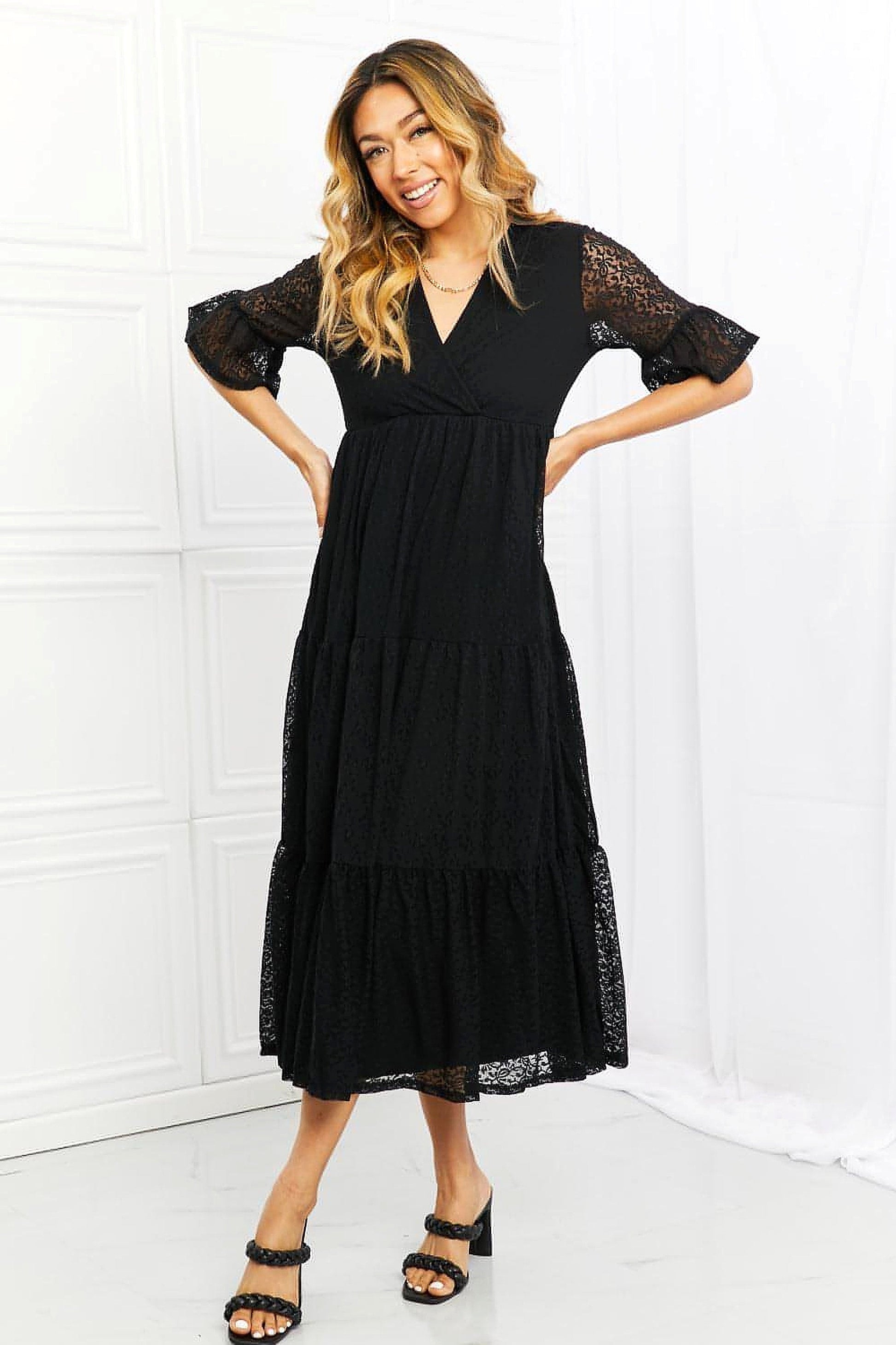 P & Rose Lovely Lace Full Size Tiered Dress - enhanced image 11