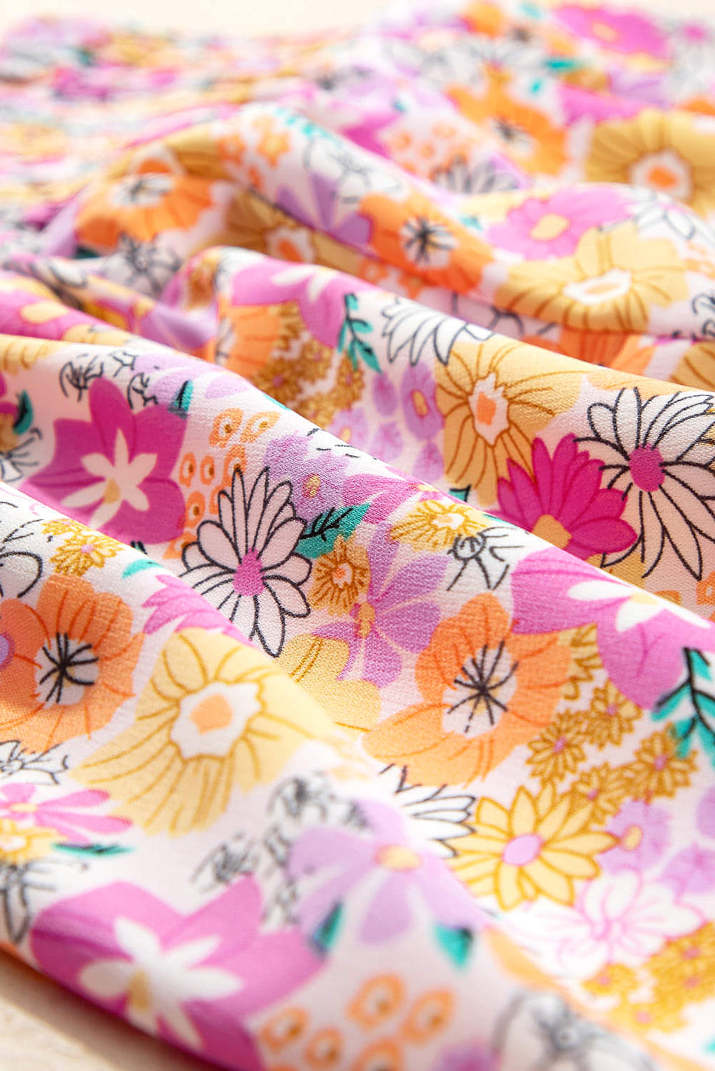 Pink Boho Floral Shirred High Waist Casual Shorts - enhanced image 11