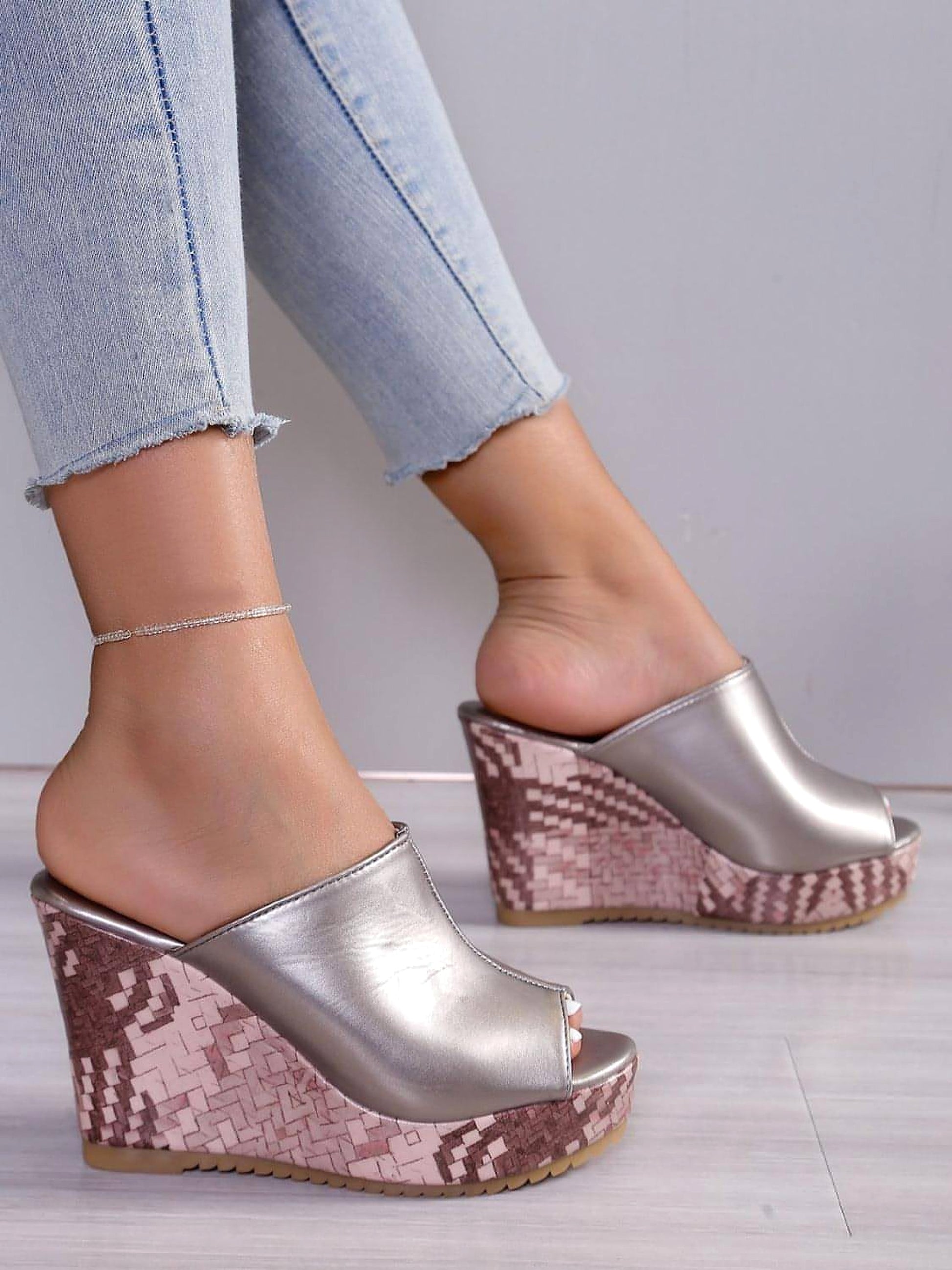 PU Leather High Heel Sandals - enhanced image 11