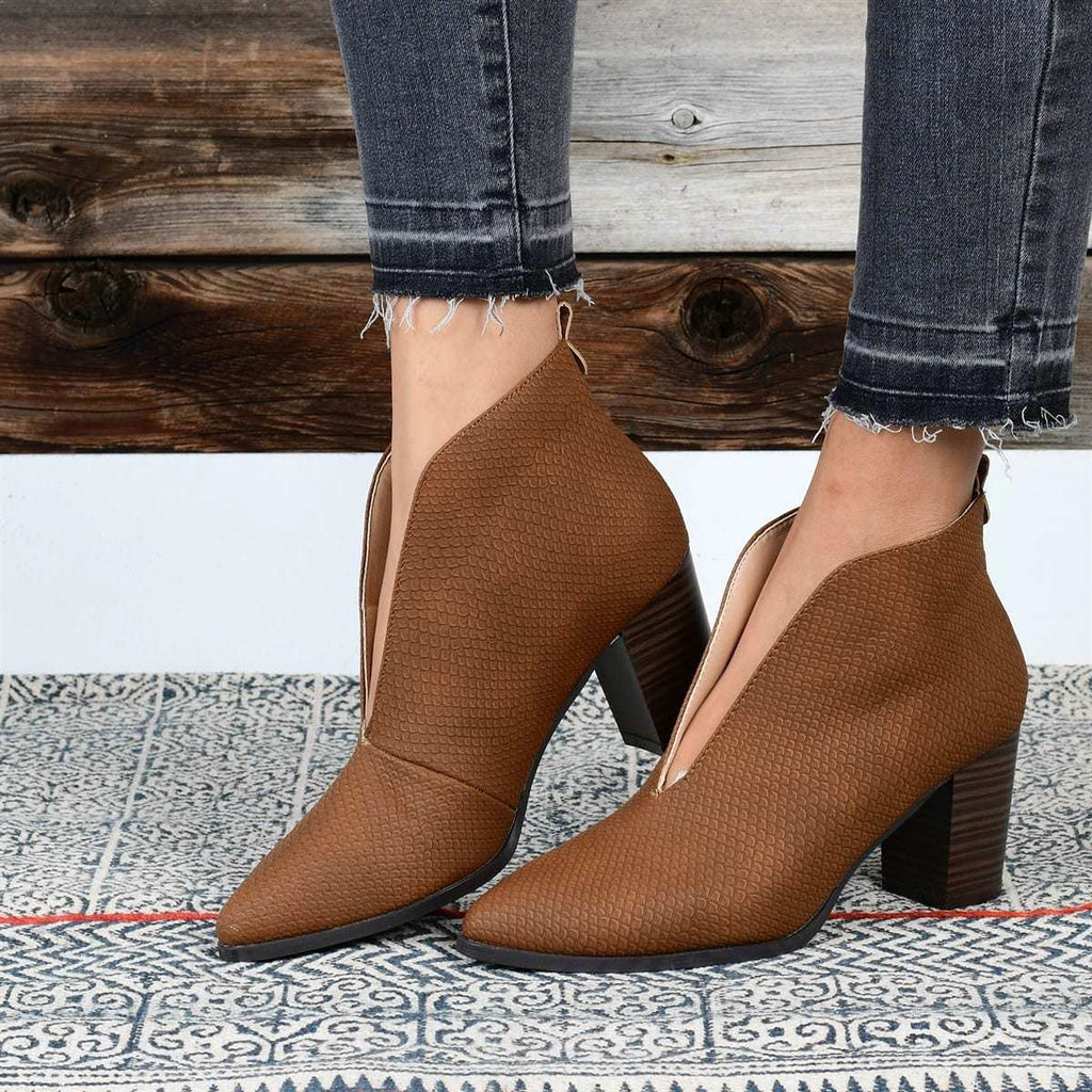 Retro Square Toe Casual Large Size Single Shoe Mid Heel - enhanced image 11