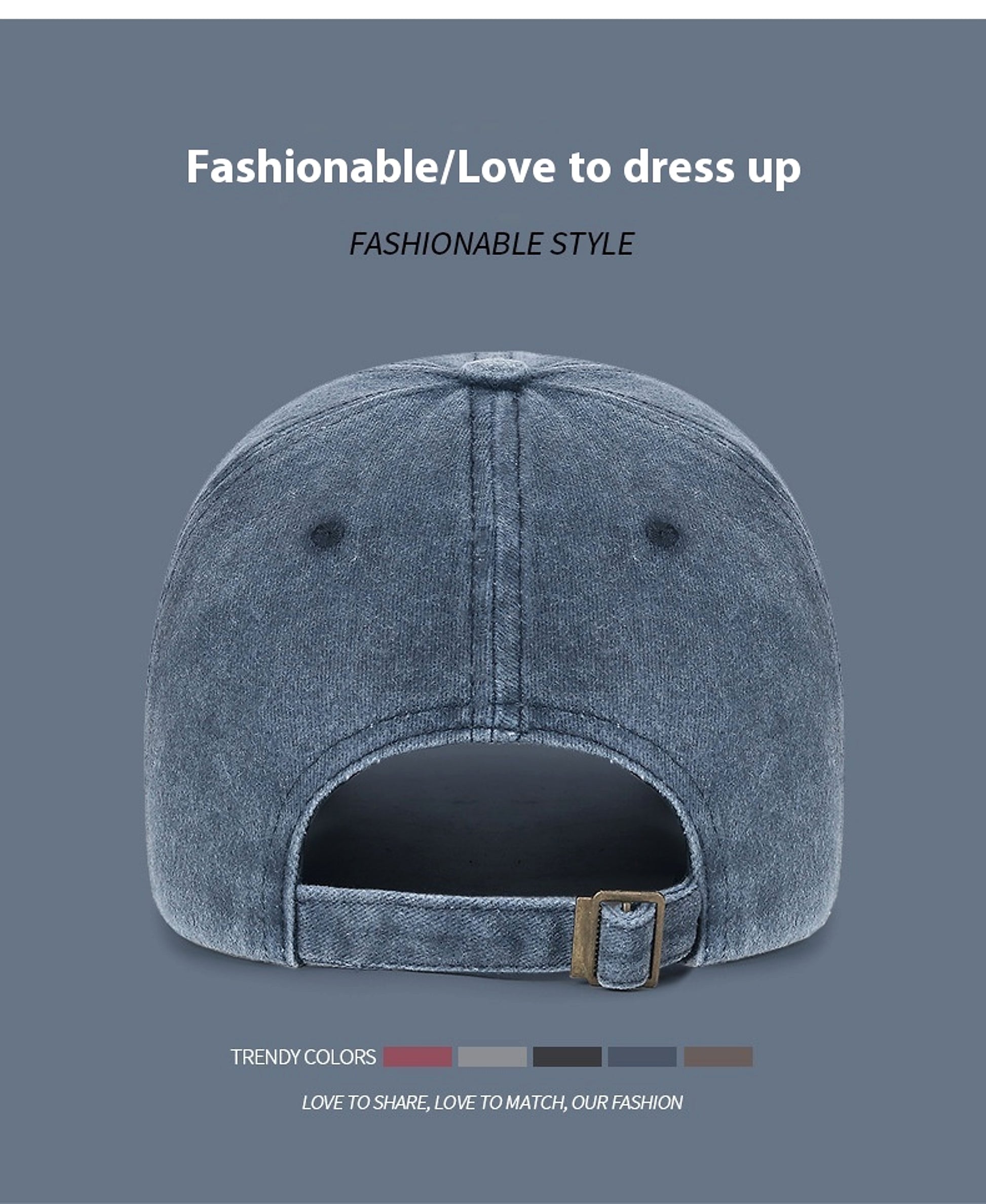 Spring And Summer Sun Protection Men's Retro Washed Letters Embroidered Peaked Cap - enhanced image 11
