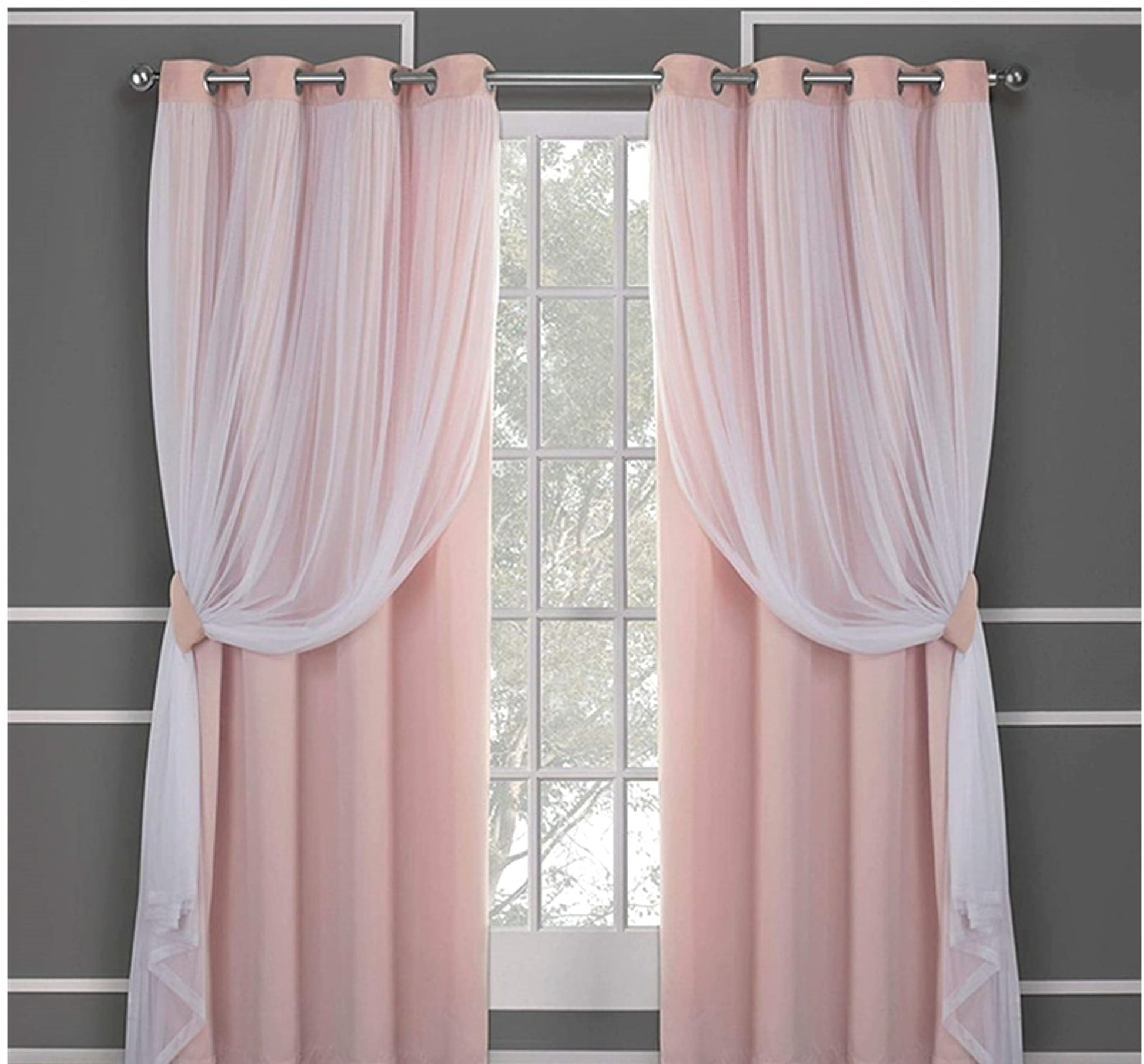 Velura™ – Double Layer Lace-Trim Blackout Curtain - enhanced image 11