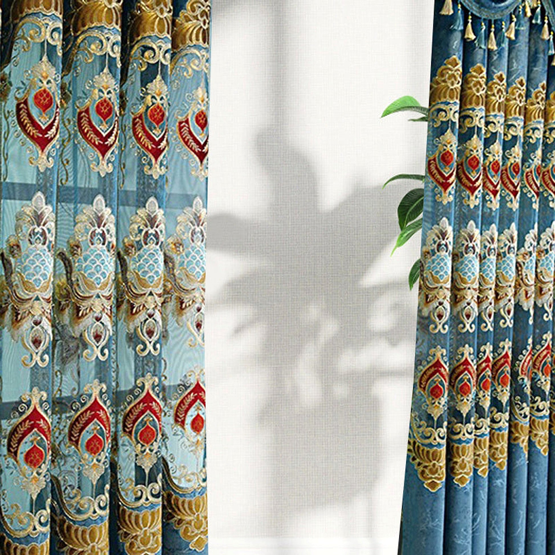 VeluRomi™ – Modern Velvet Embroidered Curtains for Light-Proof Elegance - enhanced image 11