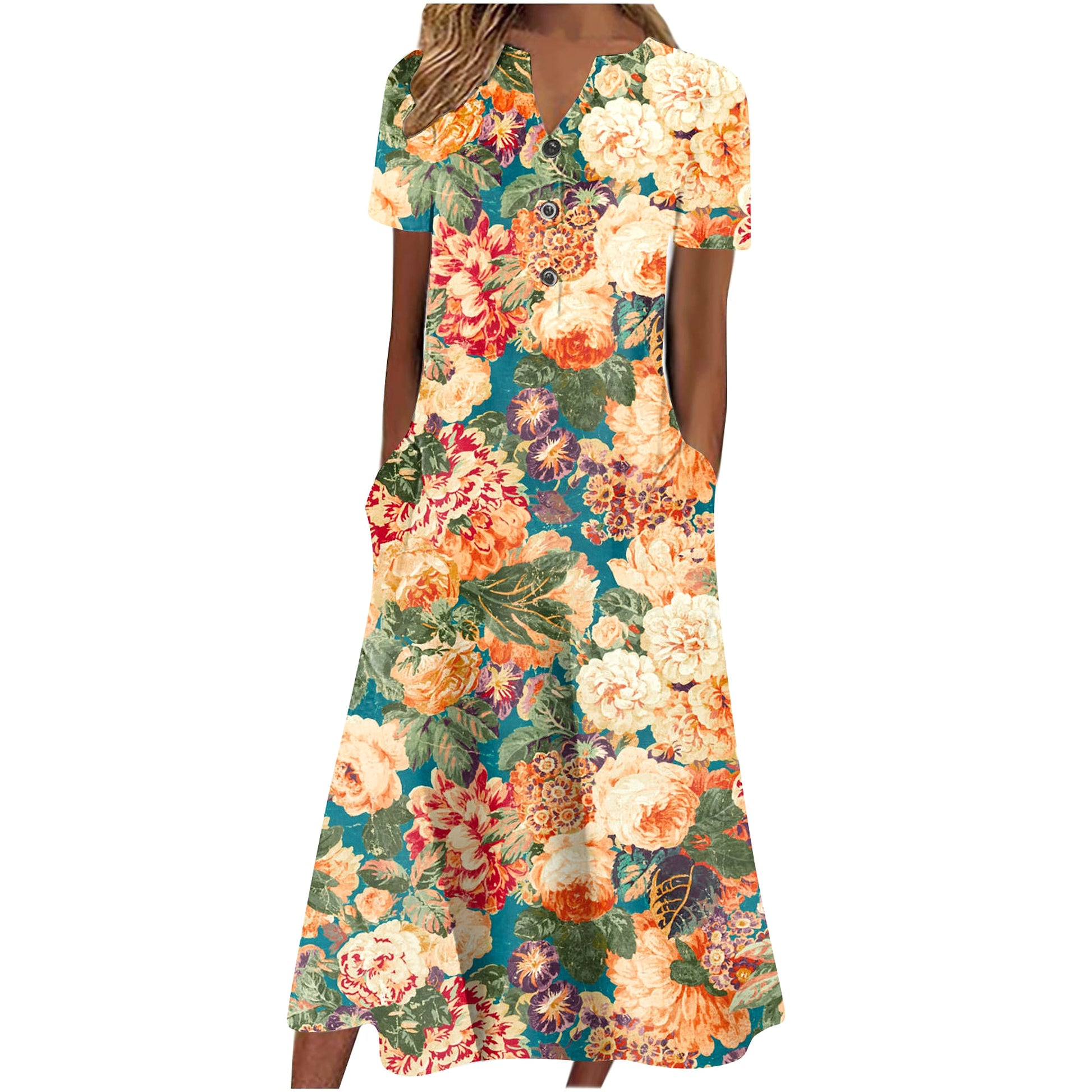 Women’s Summer Midi Dress – Casual, Light & Pocket-Ready - enhanced image 11