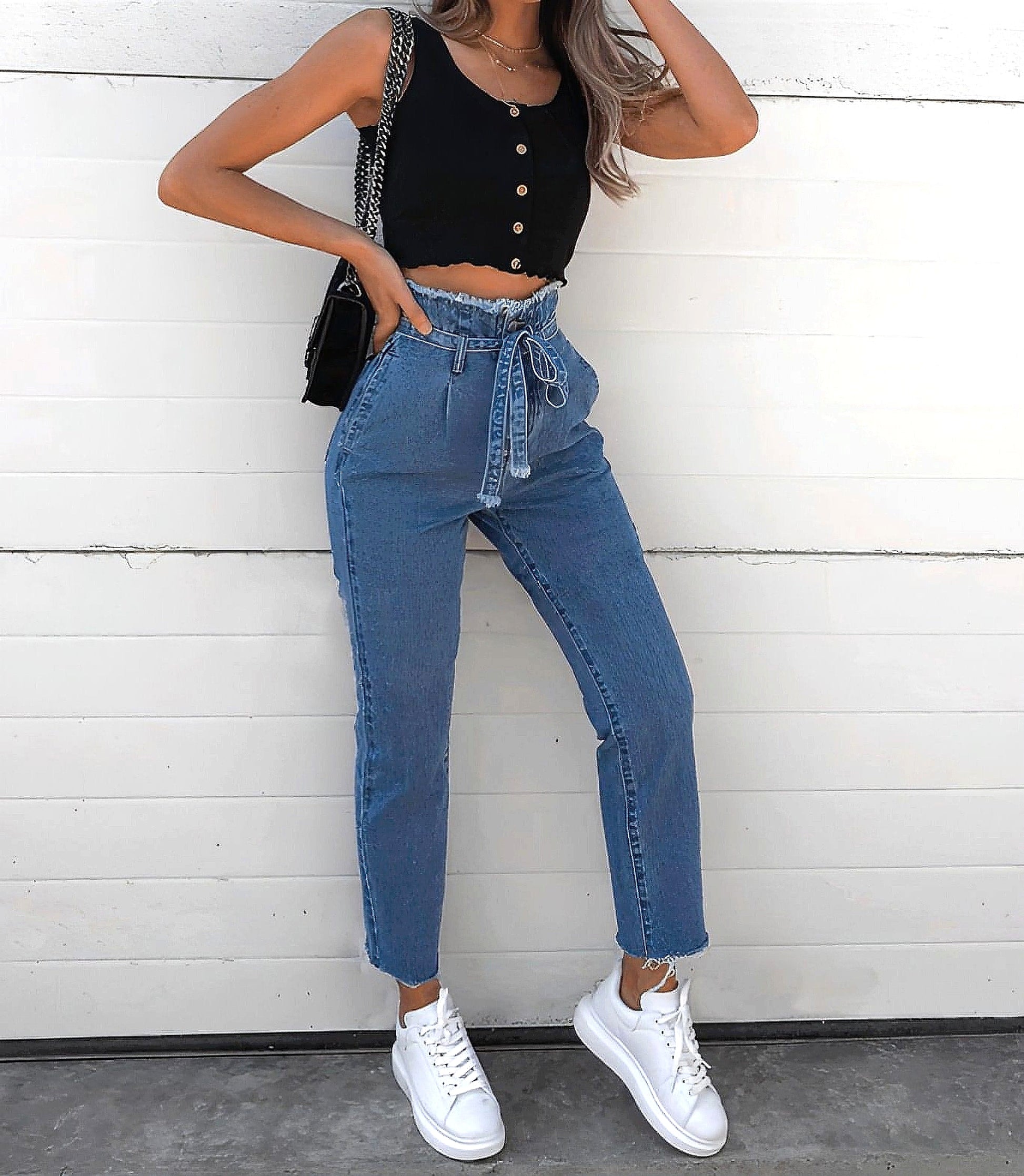 Women's Jeans Flowerbed High Waist Belted Jeans Women - enhanced image 11