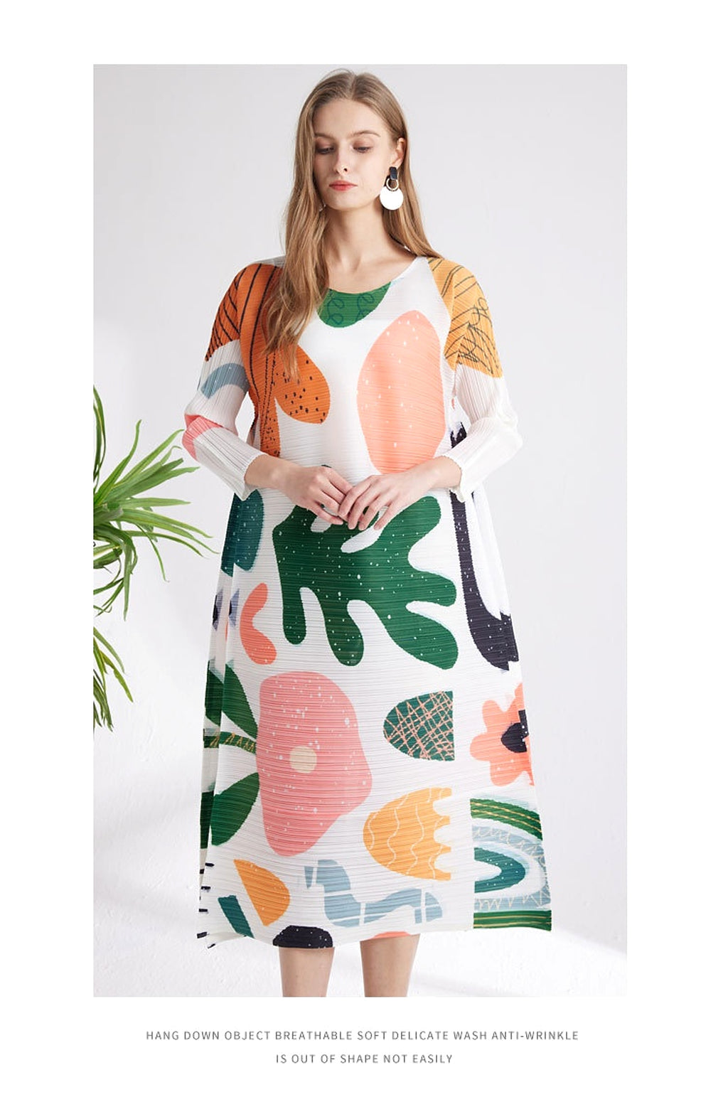 Women's Printed Niche Comfortable Pleated Fashion Dress - enhanced image 11