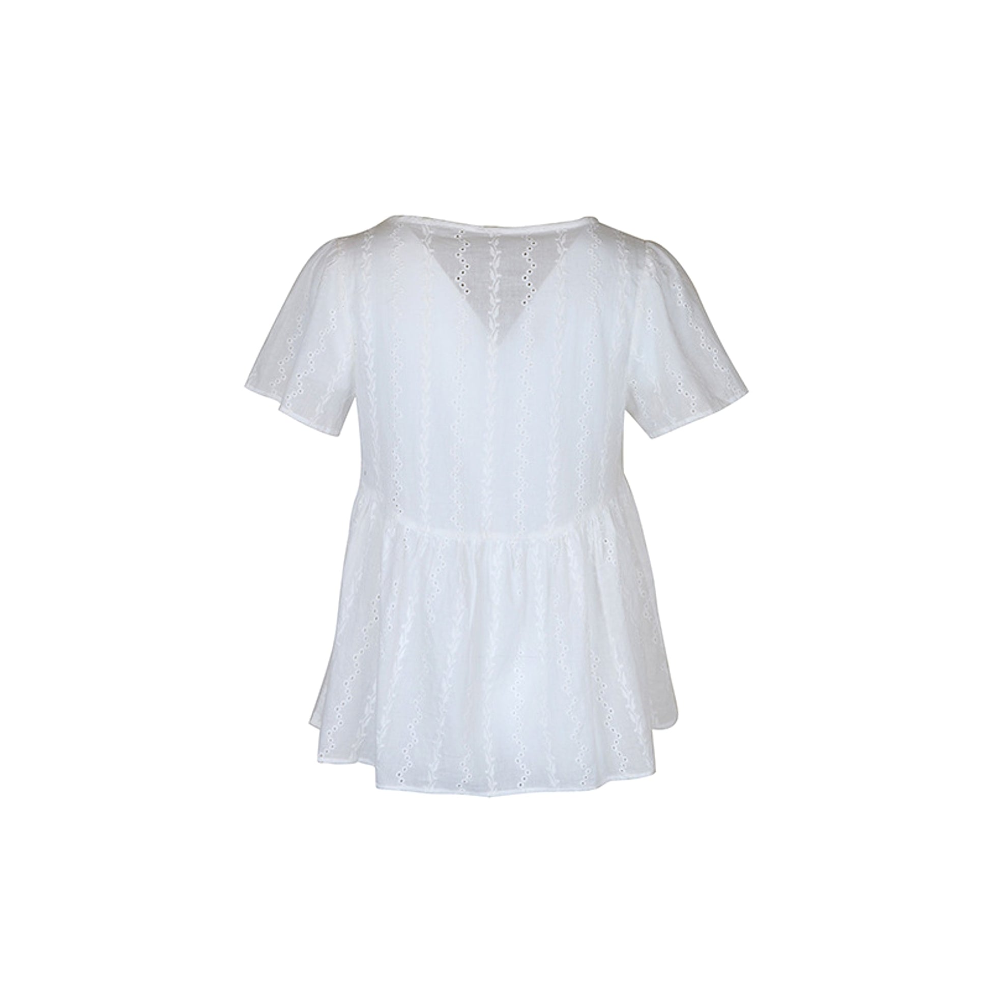 B1. Women's V-neck Stitching Shirt (T-Shirt) - enhanced image 11