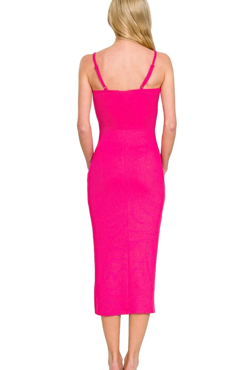 Zenana Ribbed Bodycon Midi Dress - enhanced image 11