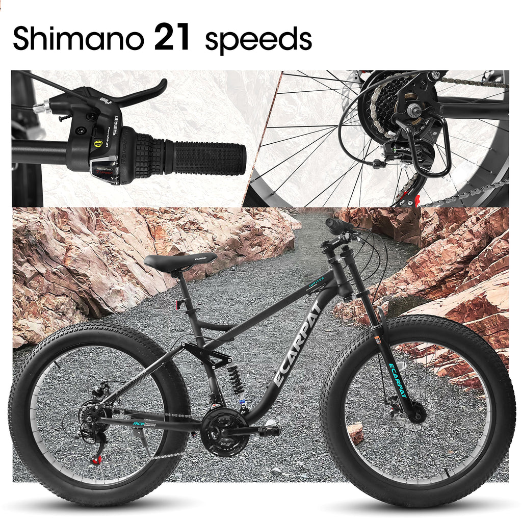 Ruffryde Ecarpat™ – 26" Full Suspension MTB (21-Speed, Dual Disc, Black) - enhanced image 12