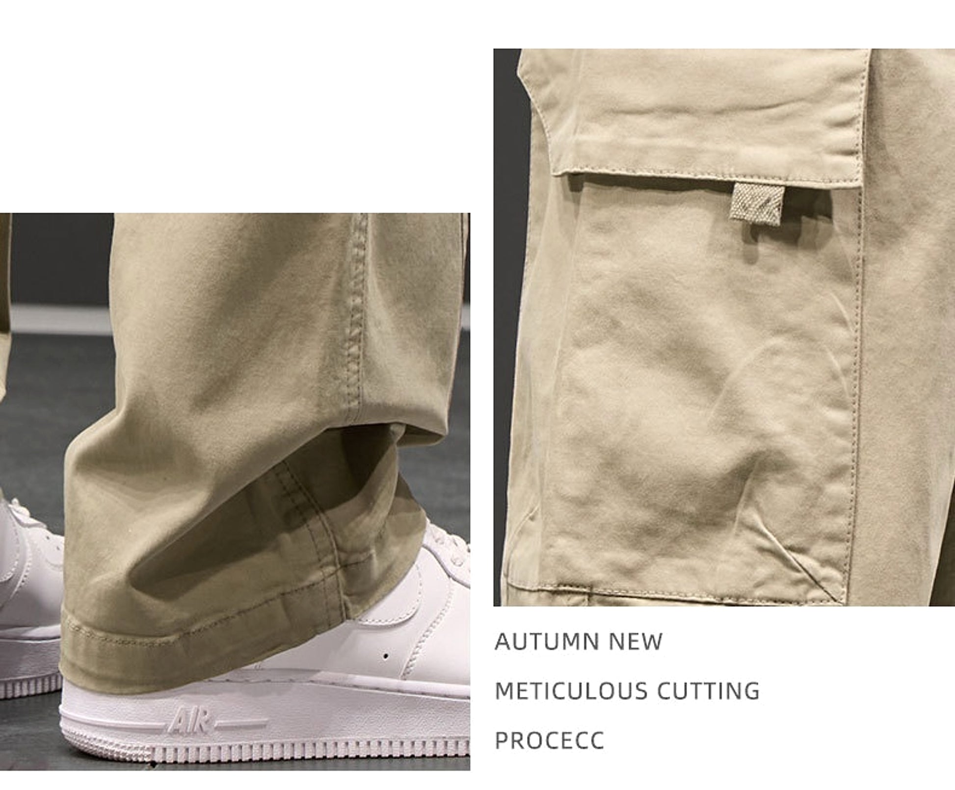 Autumn And Winter New Straight Loose Oversized Cargo Pants Jeans Men - enhanced image 12