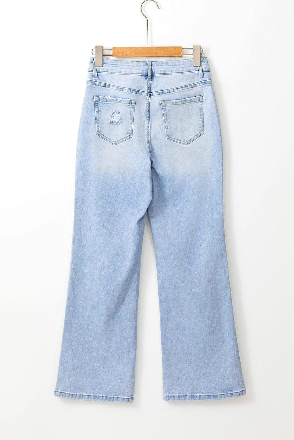Beau Blue Vintage Light Wash Distressed Flare Jeans - enhanced image 12