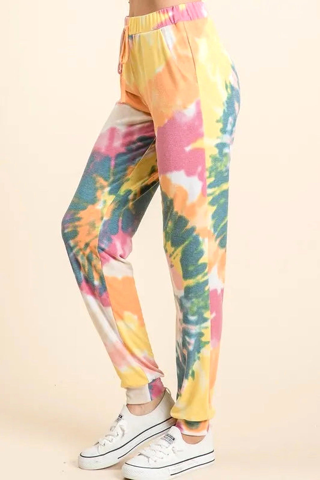 BiBi Tie Dye French Terry Casual Pants - enhanced image 12