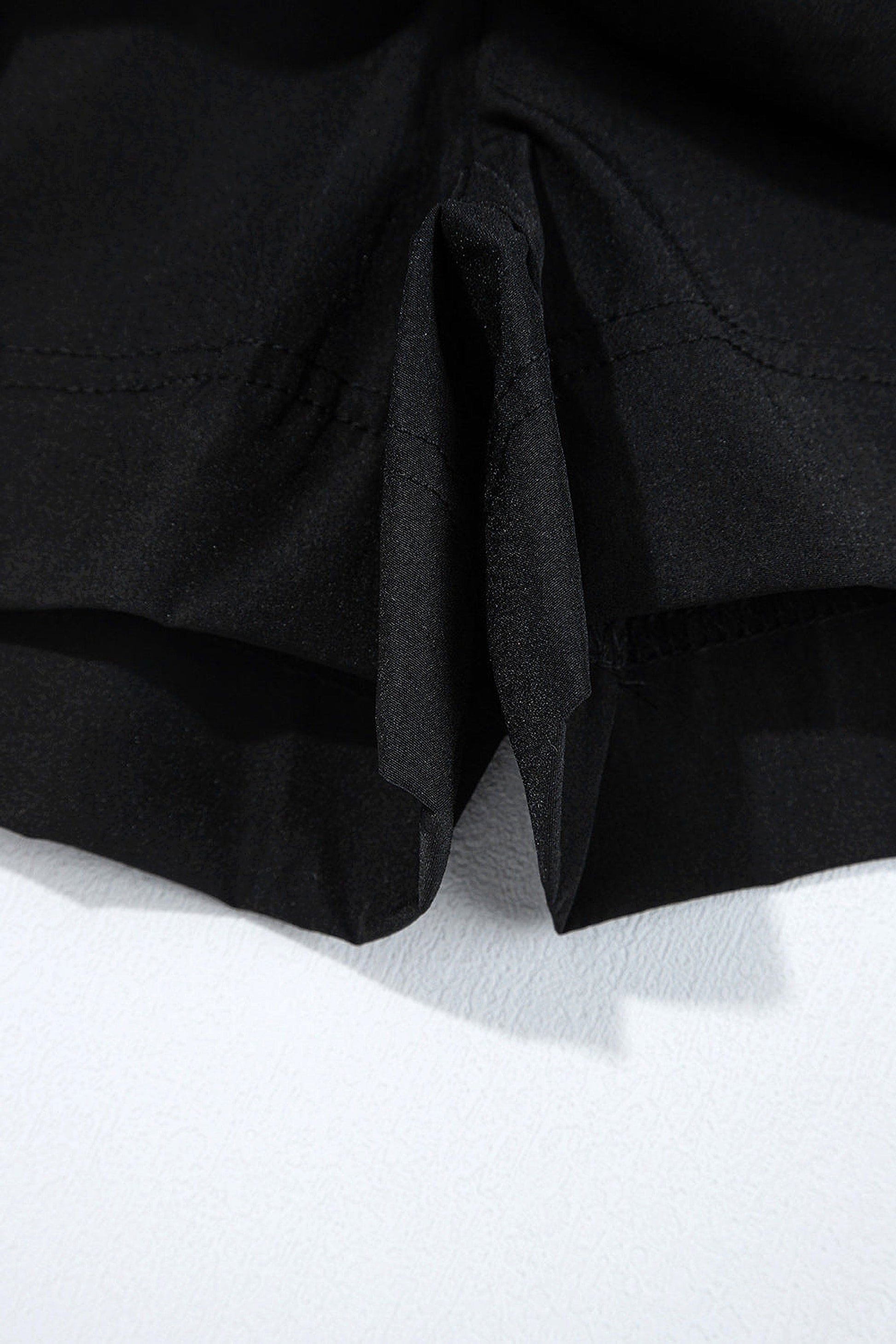 Black Cargo Pocket Elastic Waist Active Casual Skort - enhanced image 12