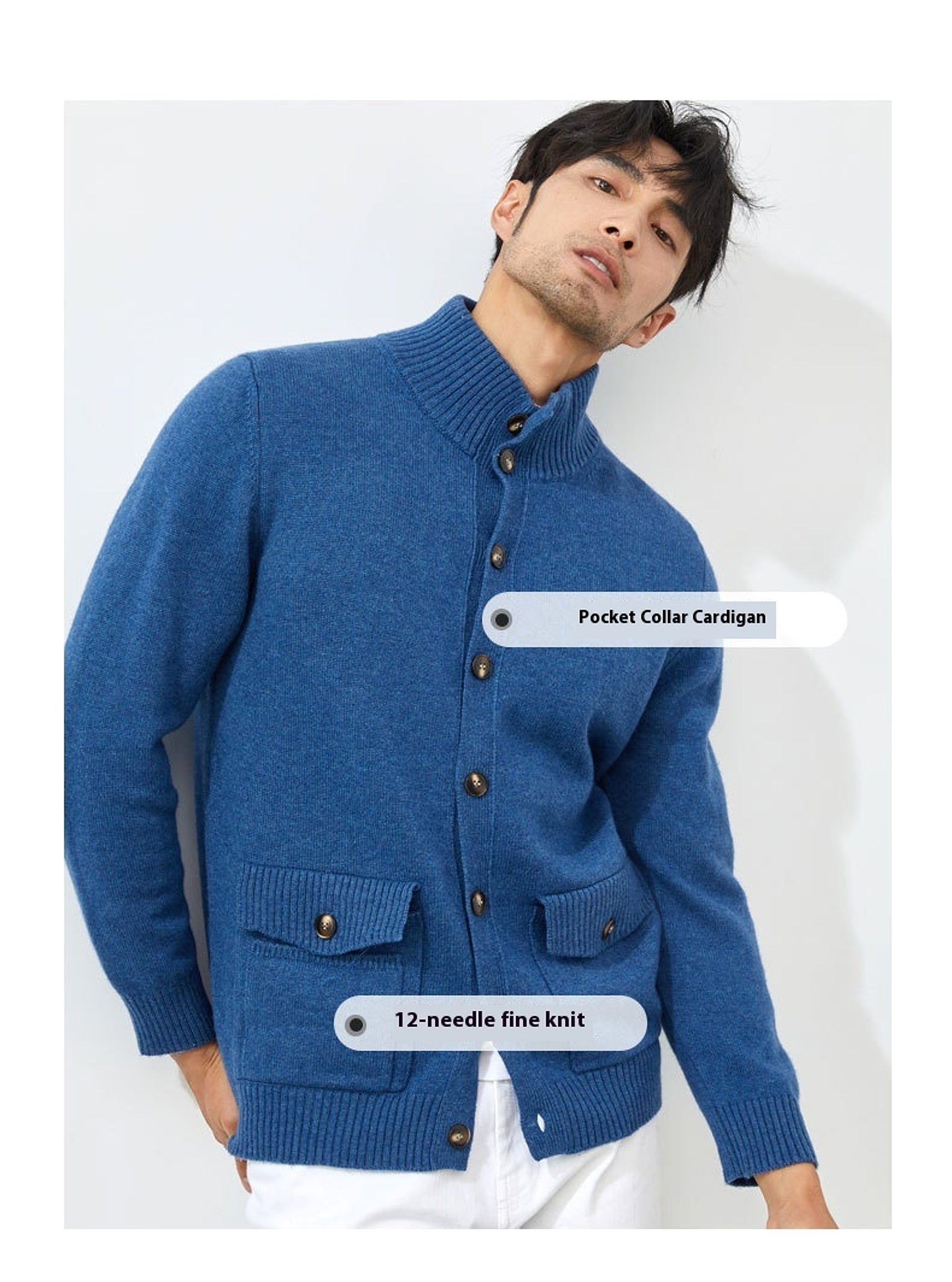 Luxe Knit Cashmere Cardigan for Men - enhanced image 12