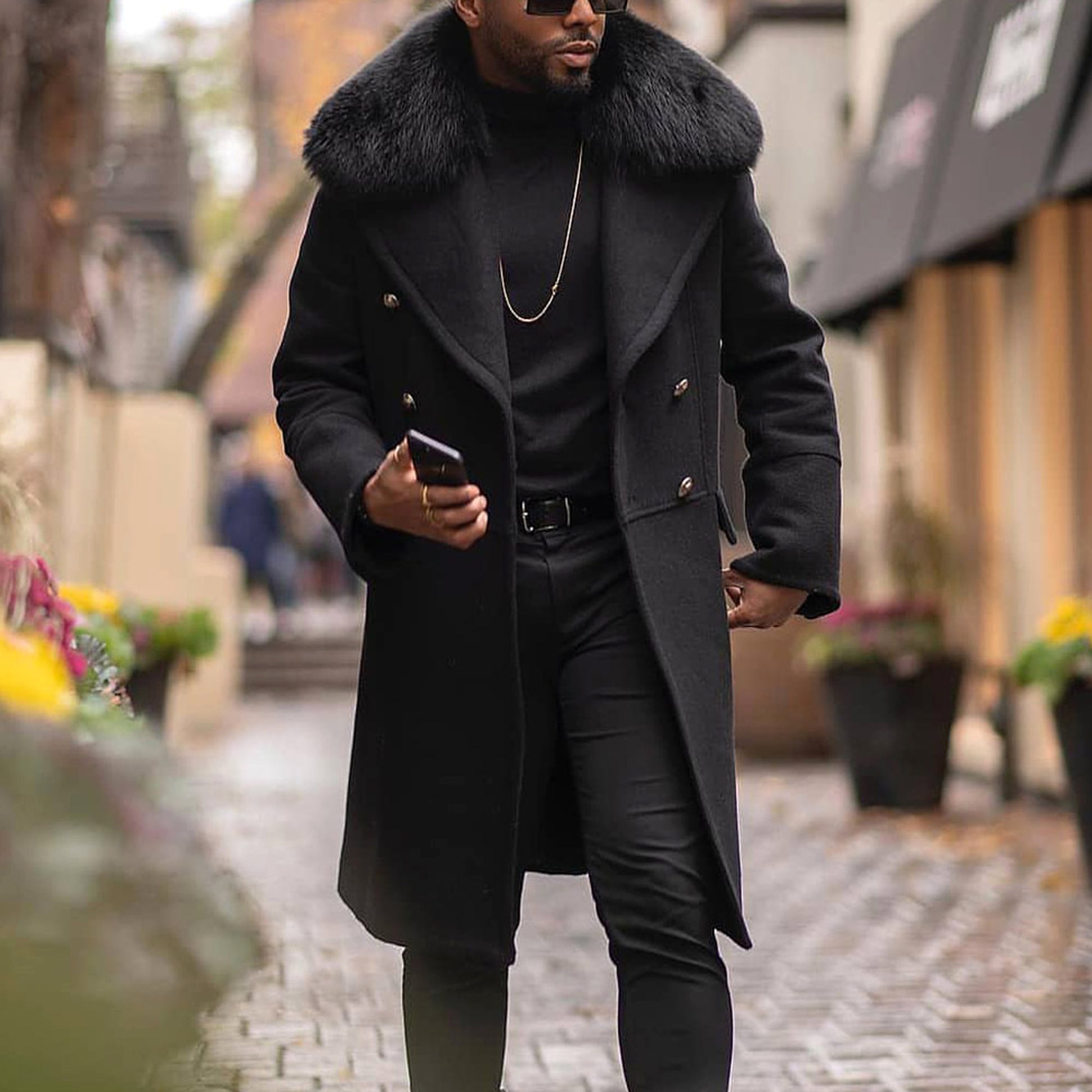 Casual Woolen Men's Trench Coat Men - enhanced image 12