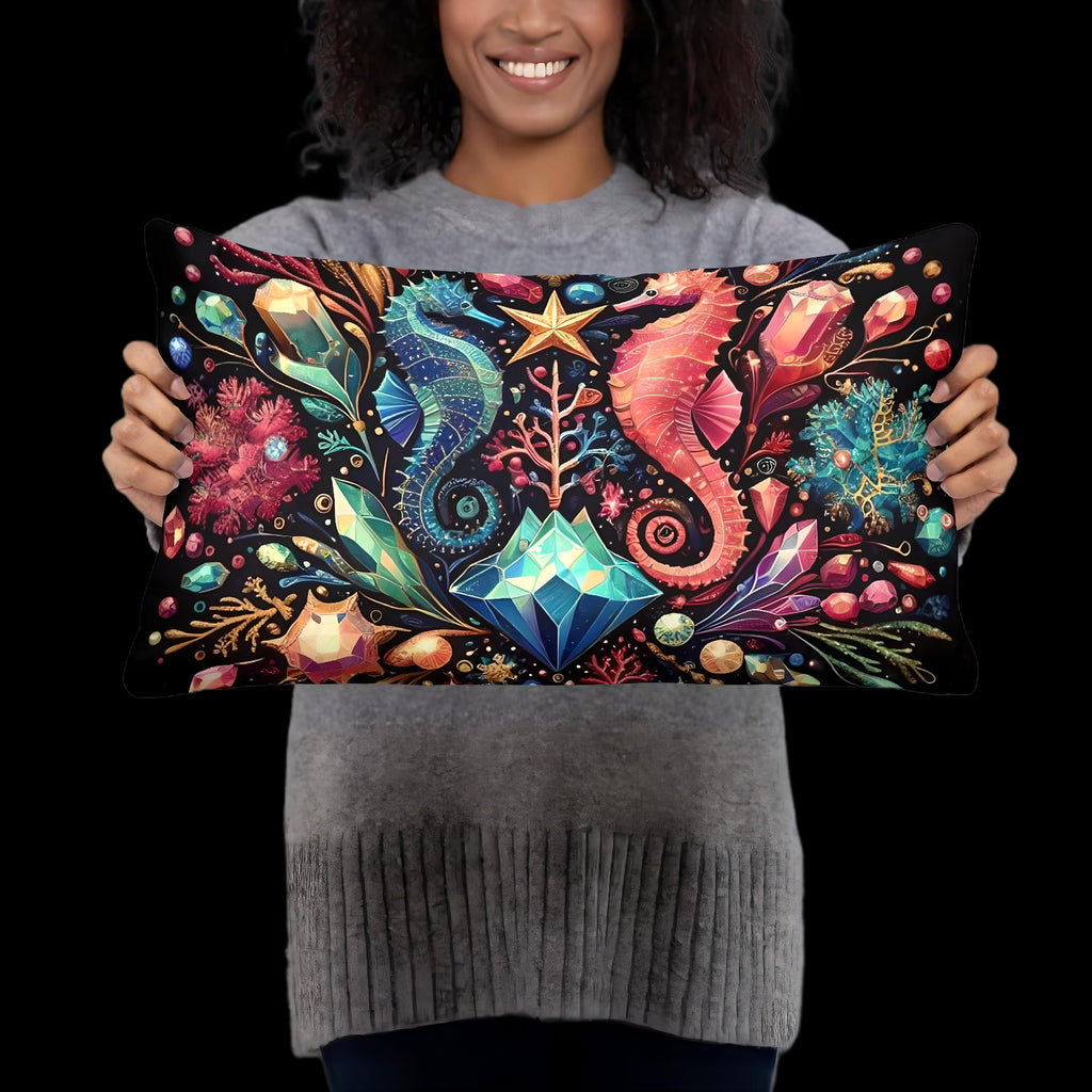Seahorse Pillow Cushion Ocean Decor | US/EU Warehouse | Nautical Cushion 22 x 22 - enhanced image 12