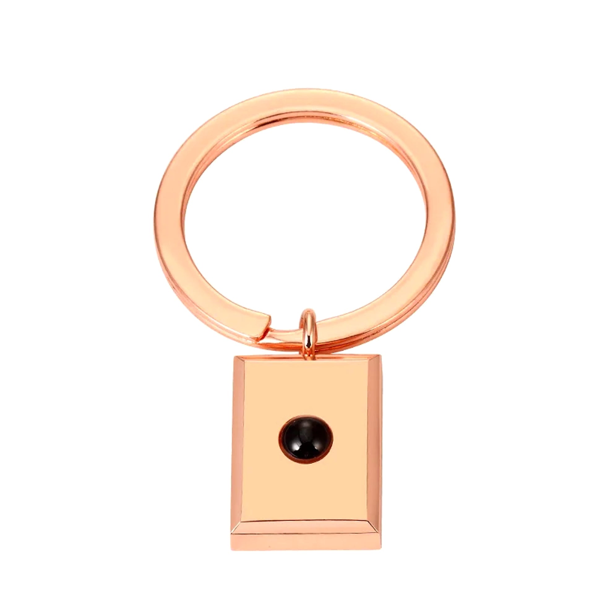 Customized Square Keychain Pendant with Bracelet & Projection Photo - enhanced image 12