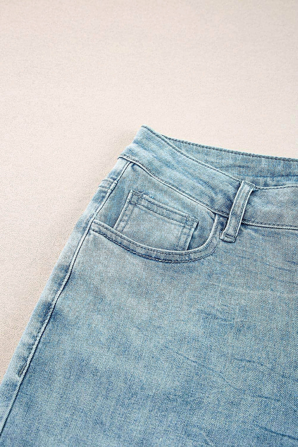 Dusk Blue Acid Wash Extra Wide Leg High Waist Long Jeans. - enhanced image 12