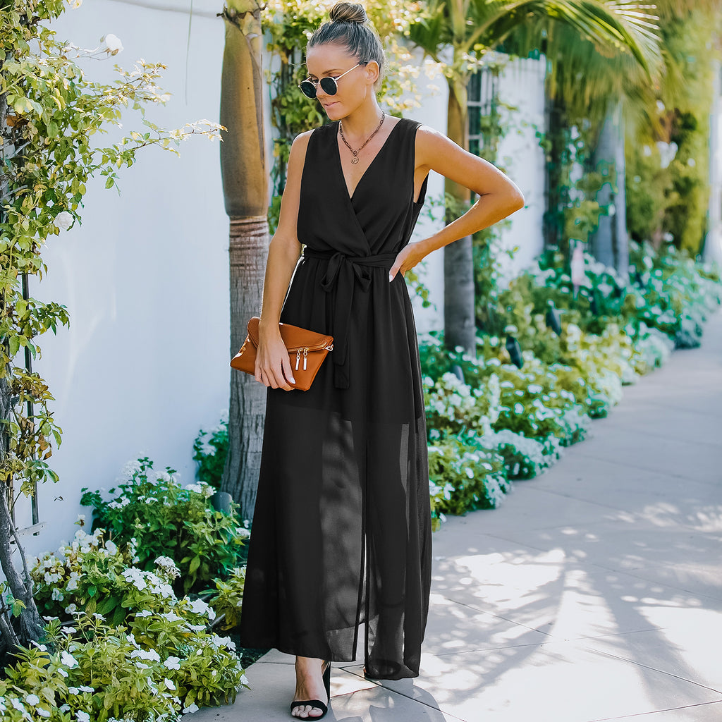 European And American V Neck Dress Women's Long Skirt - enhanced image 12