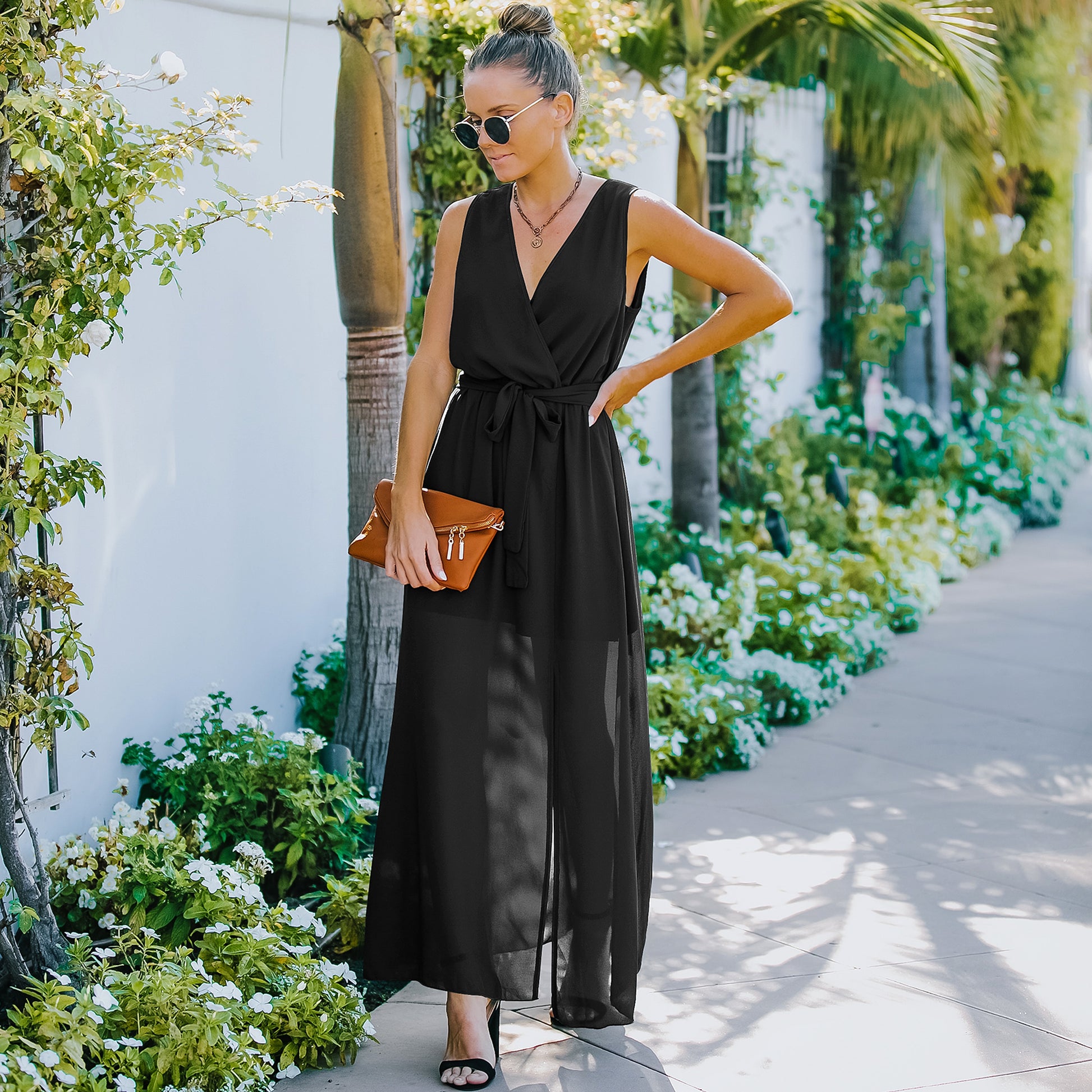 European And American V Neck Dress Women's Long Skirt - enhanced image 12