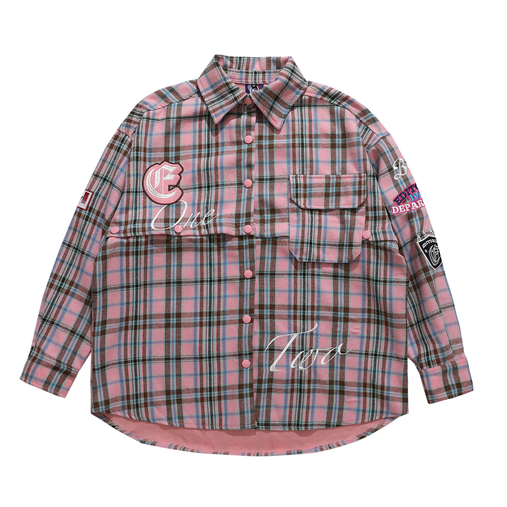 Fashion Brand Plaid Long Sleeve DressShirt Coat Jacket Men & Women - enhanced image 12