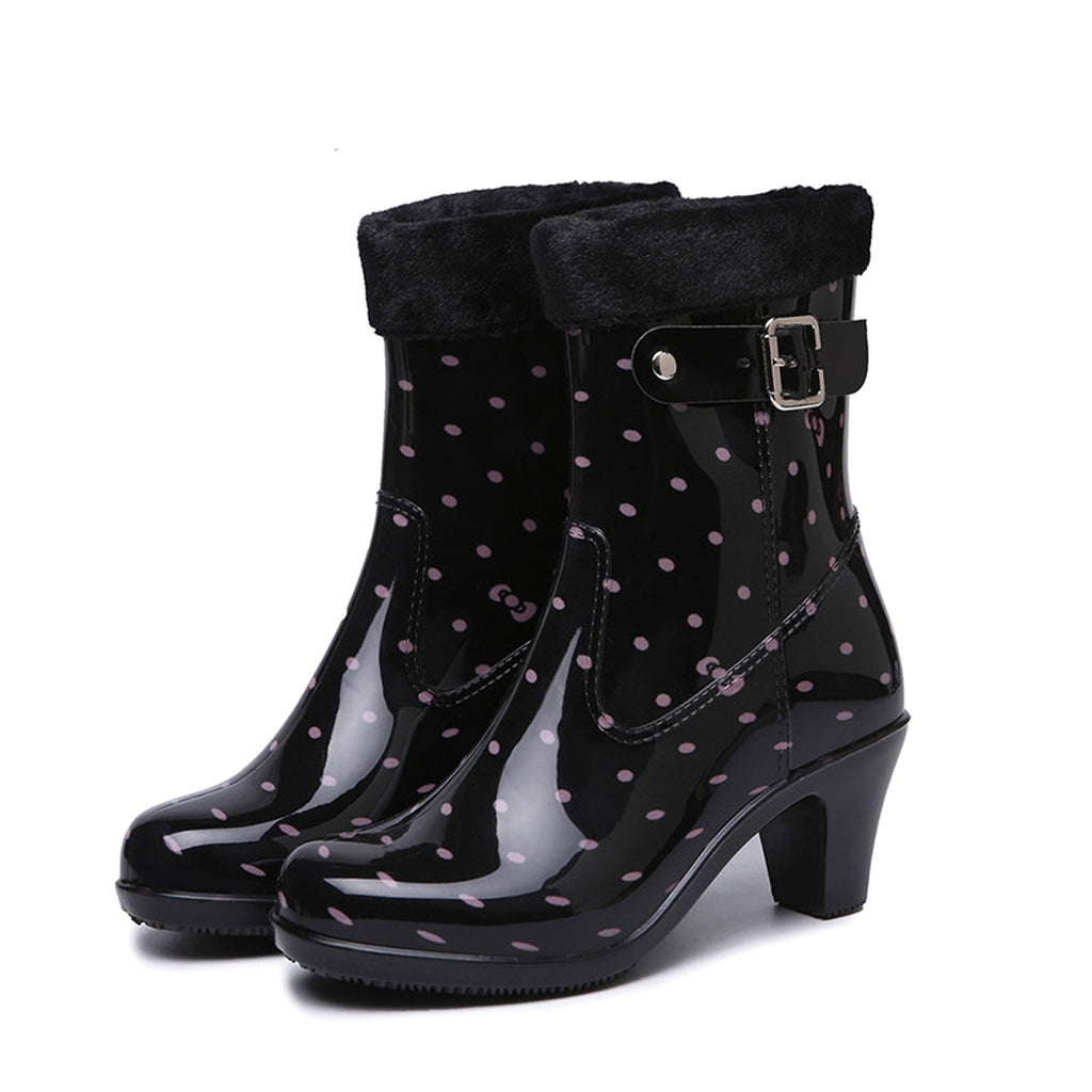 Fashion Buckle Rain Boots Female Mid-tube Non-slip Rubber Shoe Covers - enhanced image 12