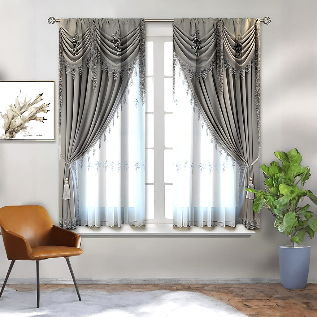 Floréalis™ – European Floral Embroidered Curtain Panel - enhanced image 12