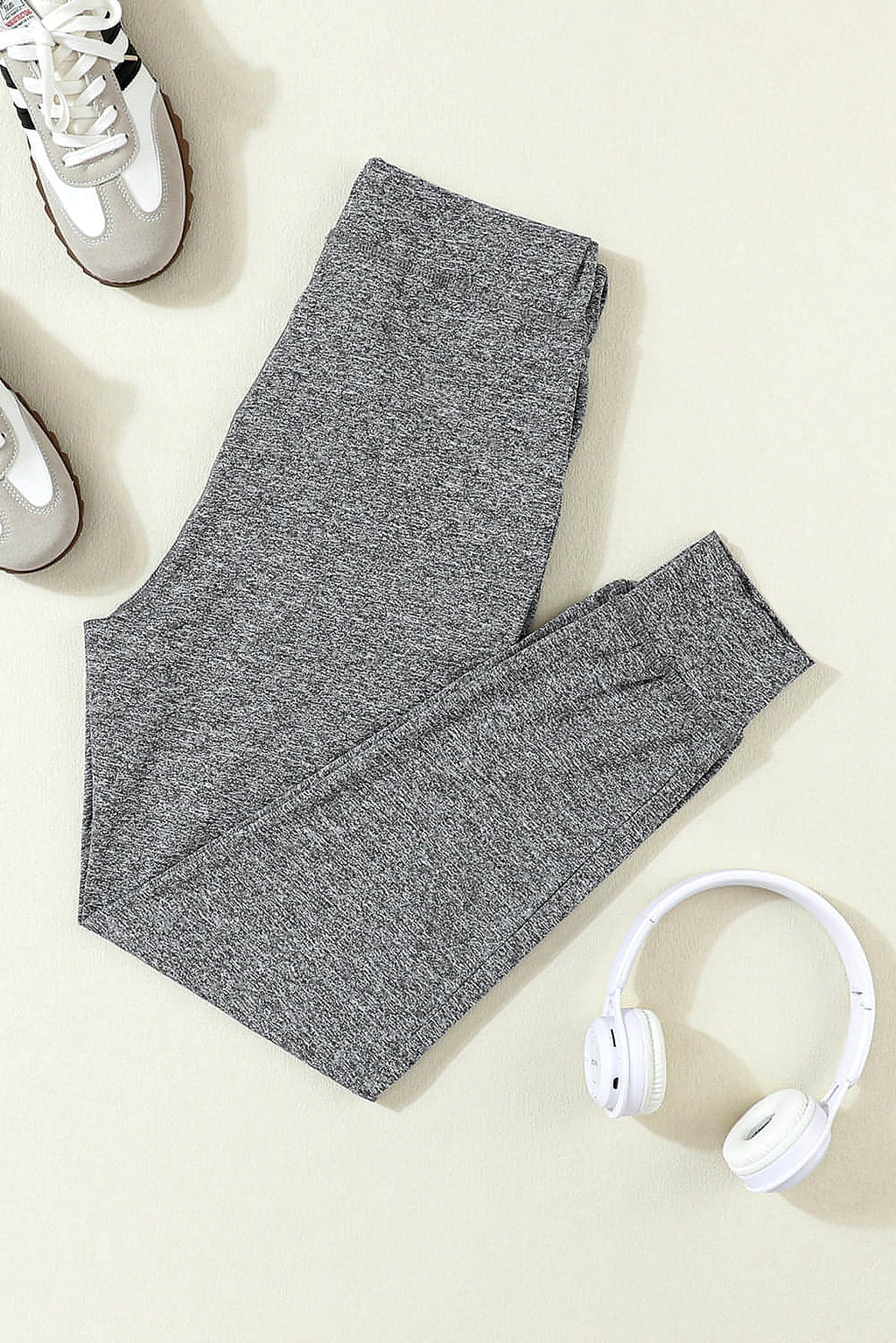 Gray Drawstring Waist Pocketed Joggers - enhanced image 12
