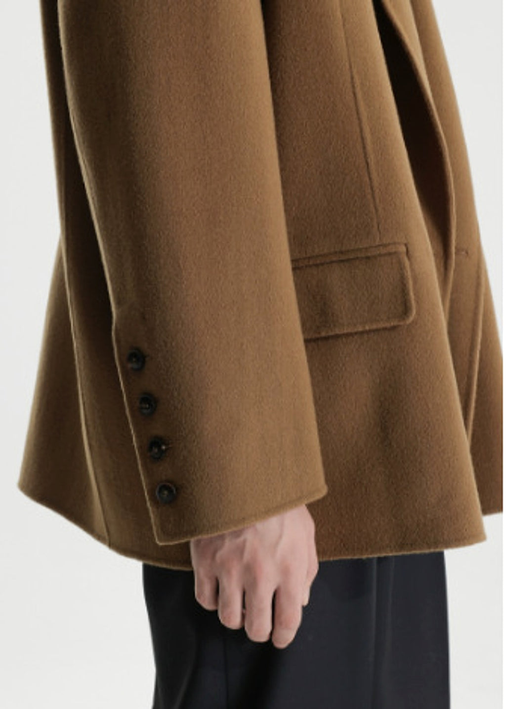 Gun Collar Double-faced Woolen Goods Woolen Suit Wool Coat For Men - enhanced image 12