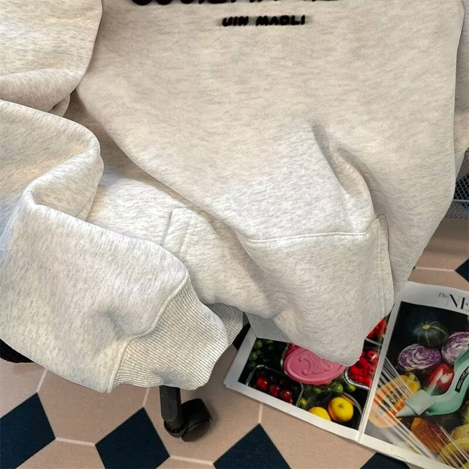 INS Hong Kong Style Loose Fashion Brand Letter Print Sweater - enhanced image 12