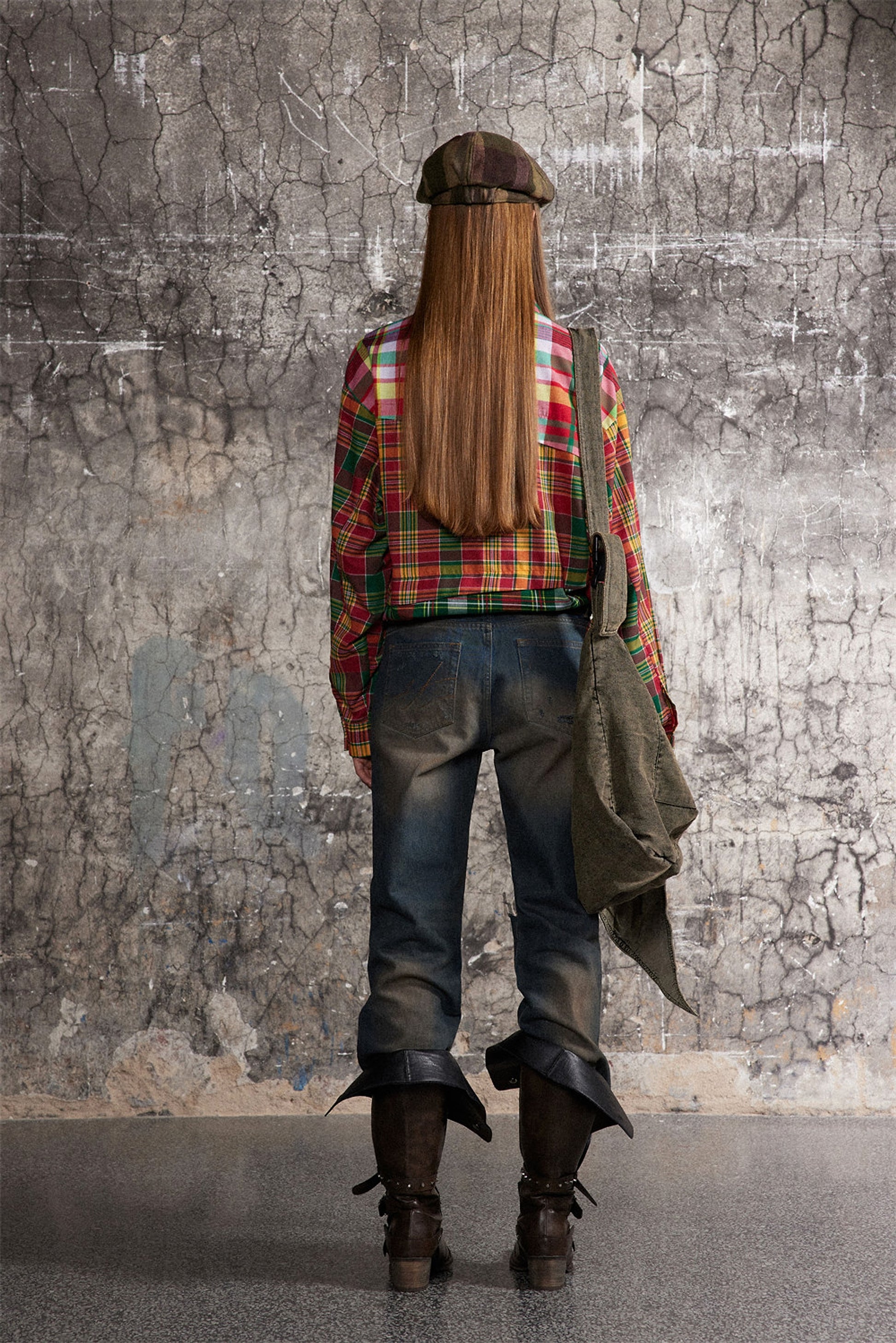 Irregular Spliced Plaid Blouse Women DressShirt - enhanced image 12